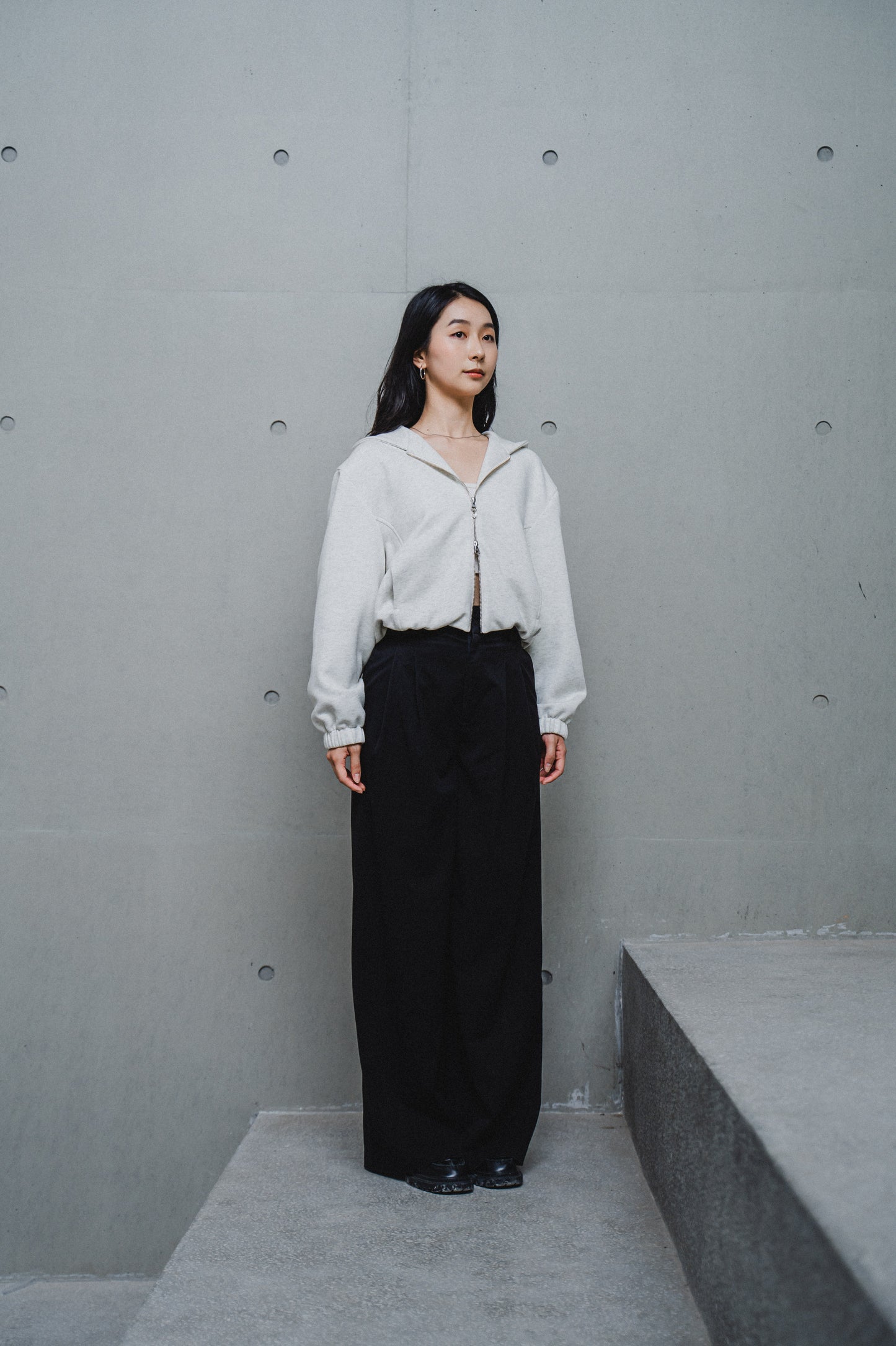 GREY OVERSIZED HOODED JACKET
