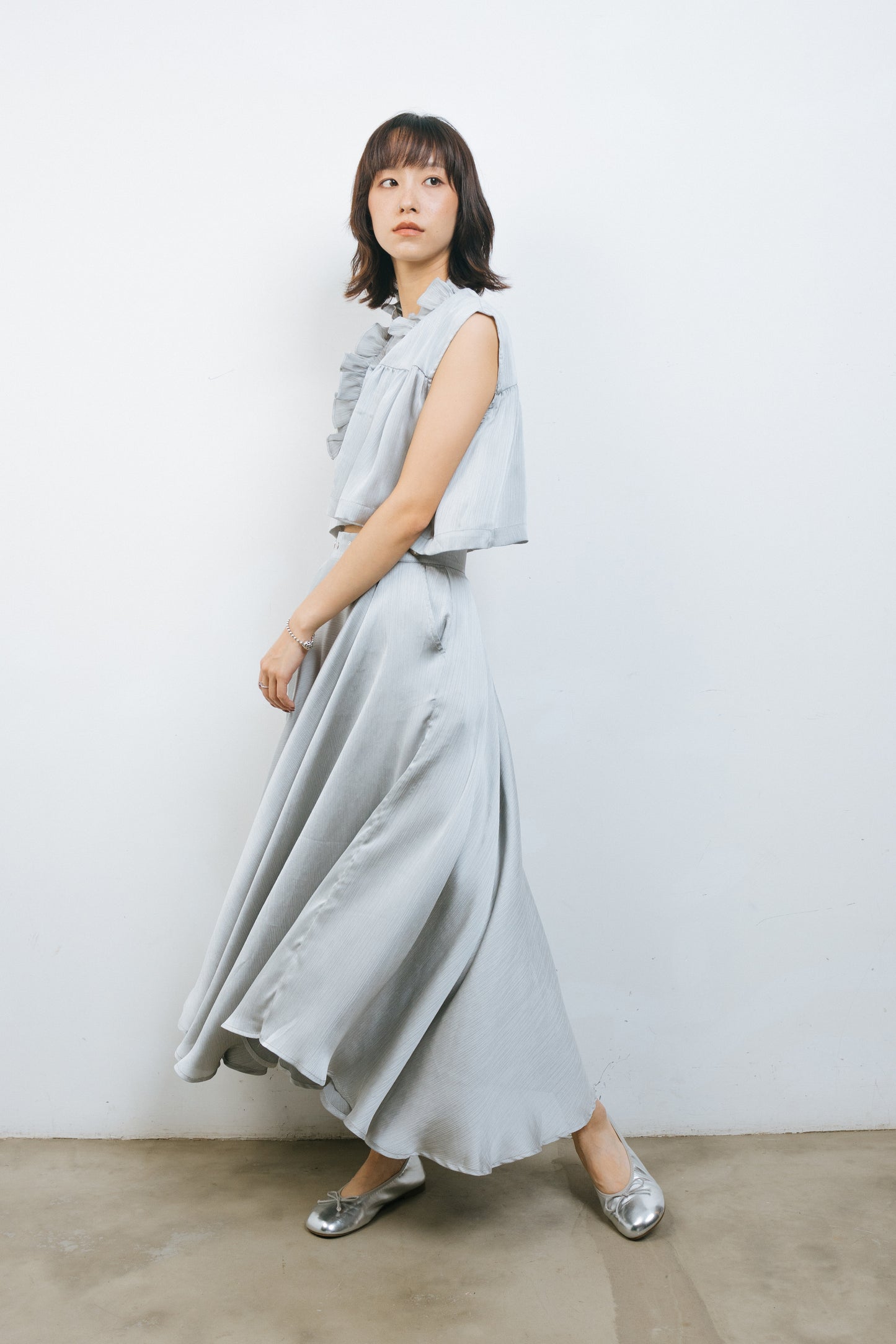 Silver Silk circle skirt