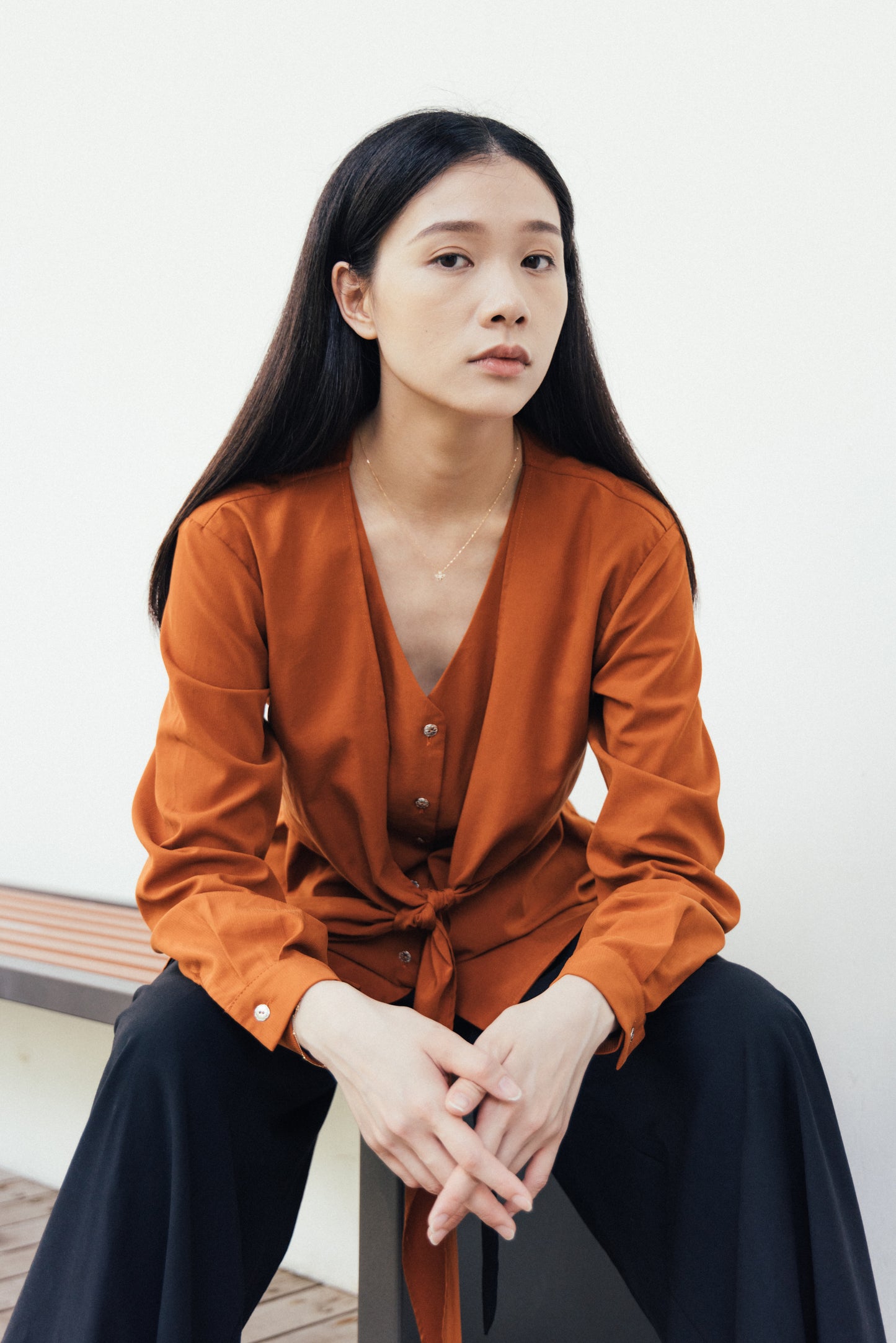Cross Strap Long Sleeve Shirt