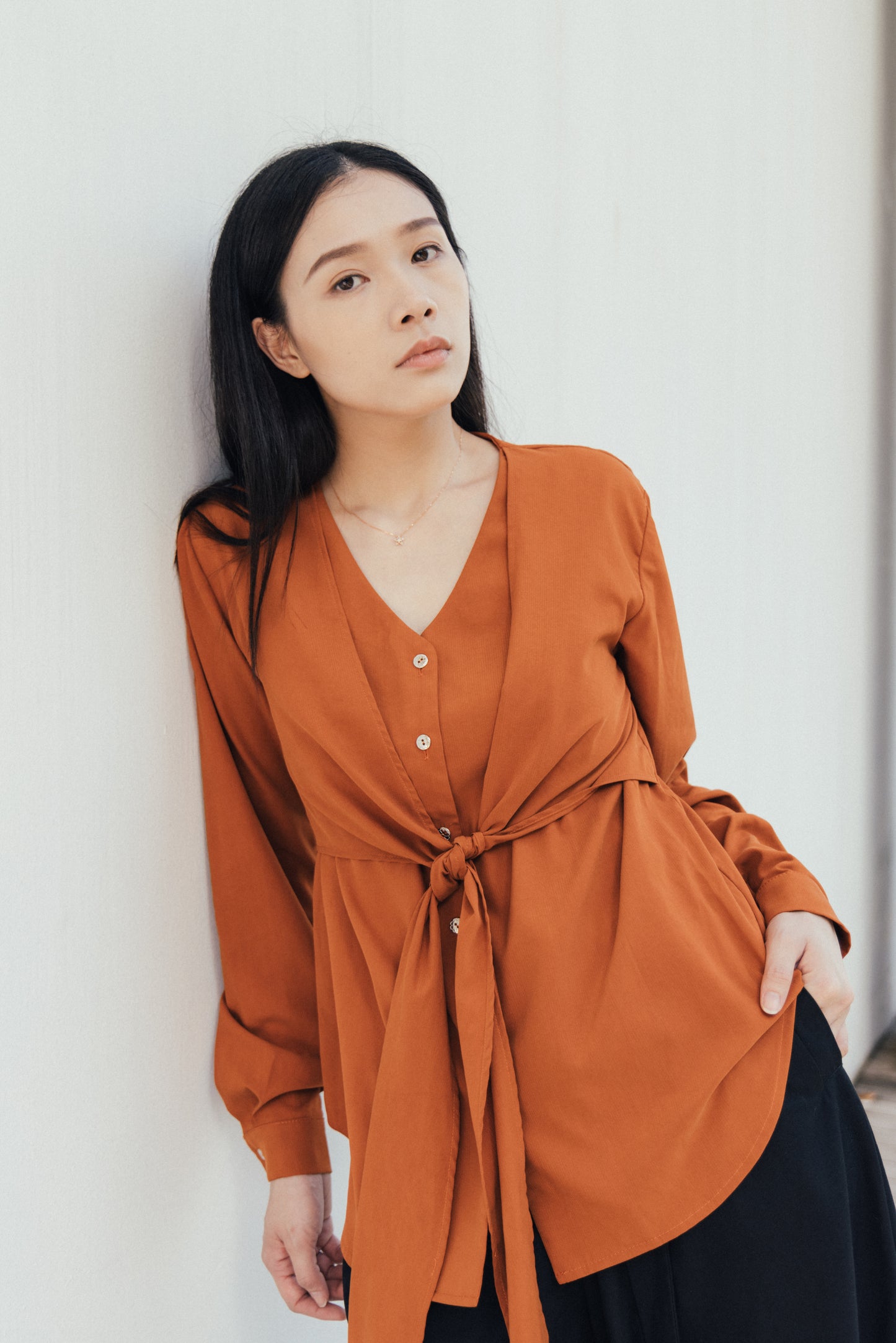 Cross Strap Long Sleeve Shirt