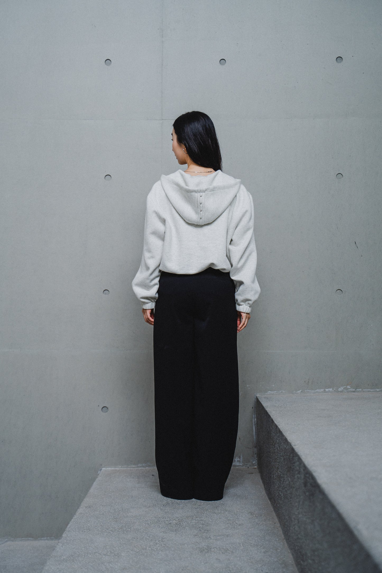 GREY OVERSIZED HOODED JACKET
