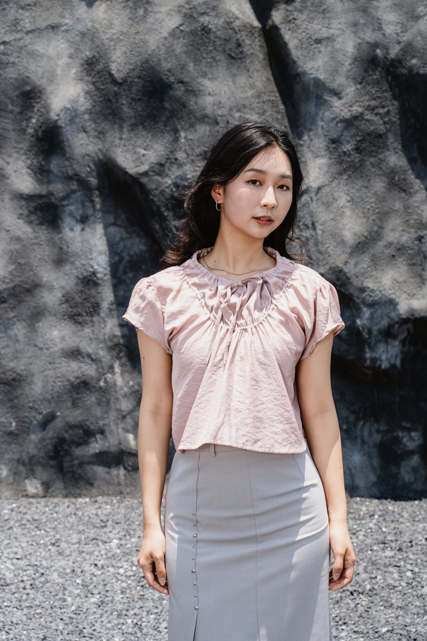 Pink Drawstring Top