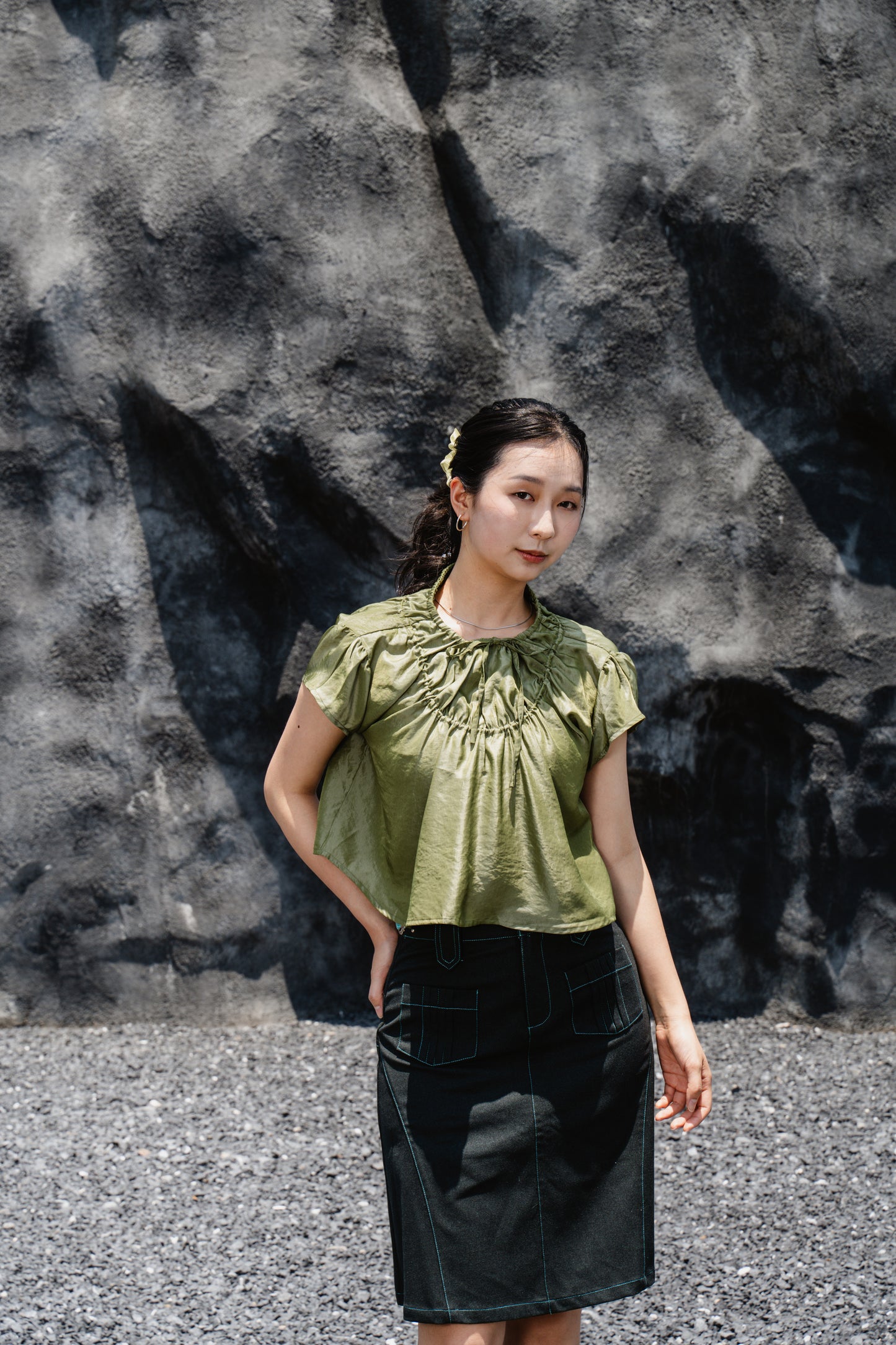 Green Drawstring Top