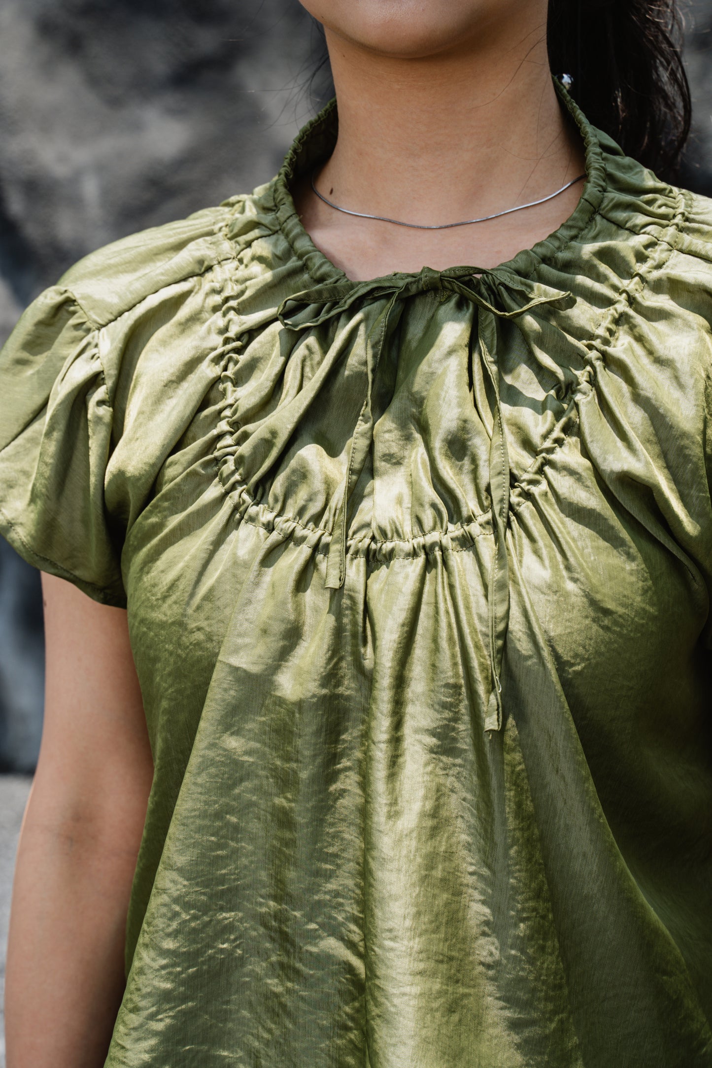 Green Drawstring Top