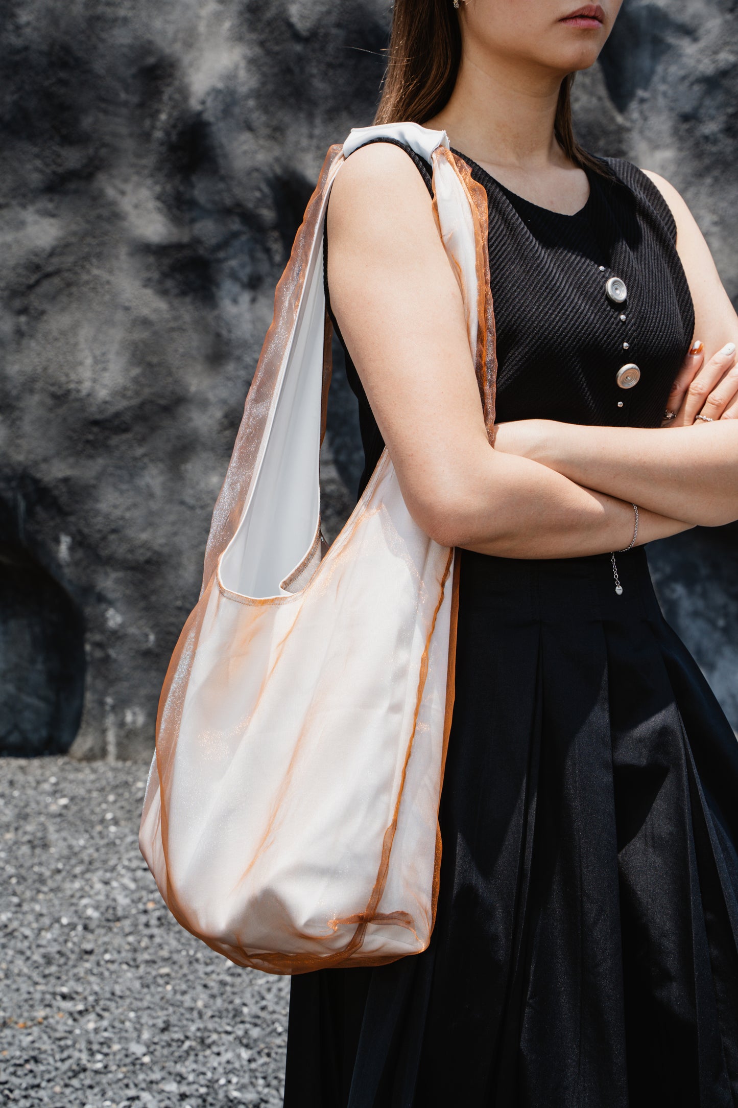 Orange Blue Bindel Mesh Bag