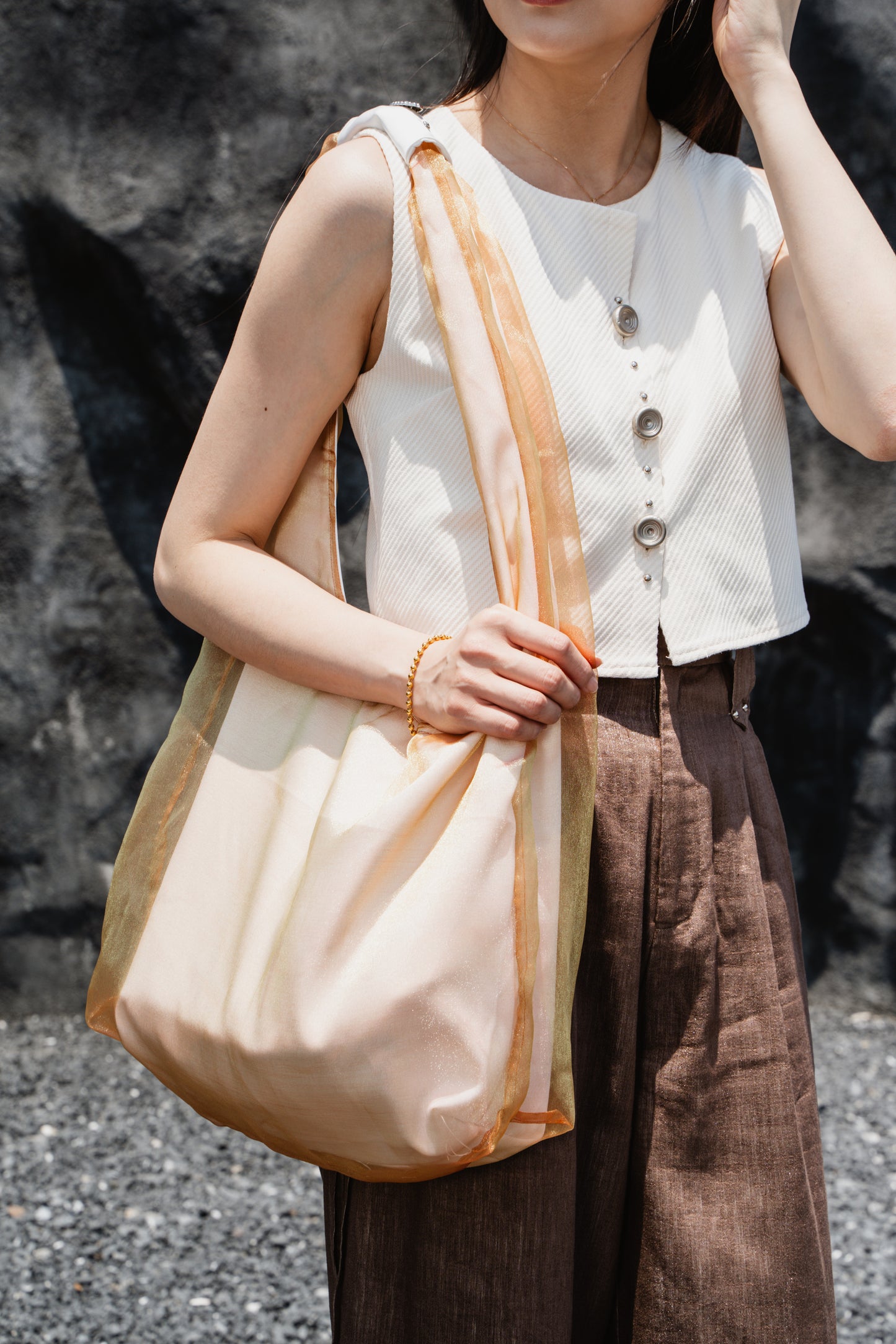 Orange Green Bindel Mesh Bag