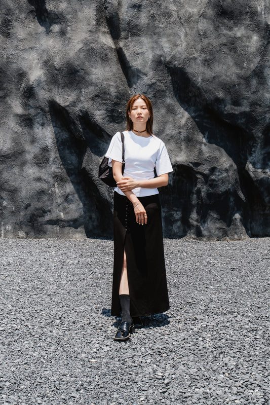 Black Side-Slit Skirt