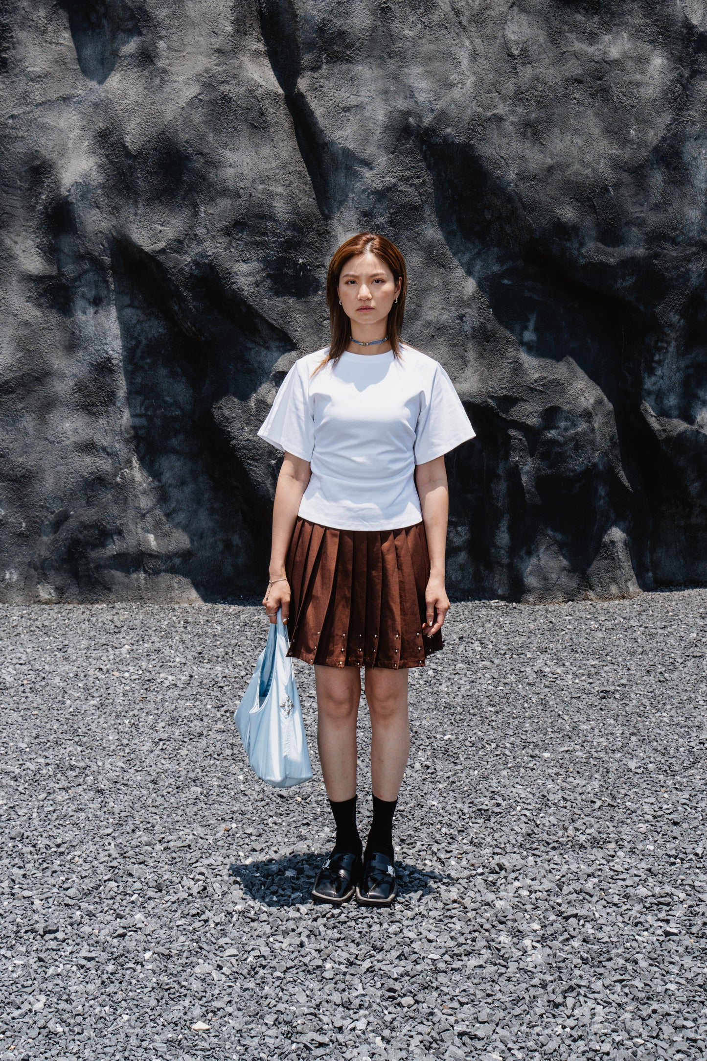White Wrinkle cotton T-shirt