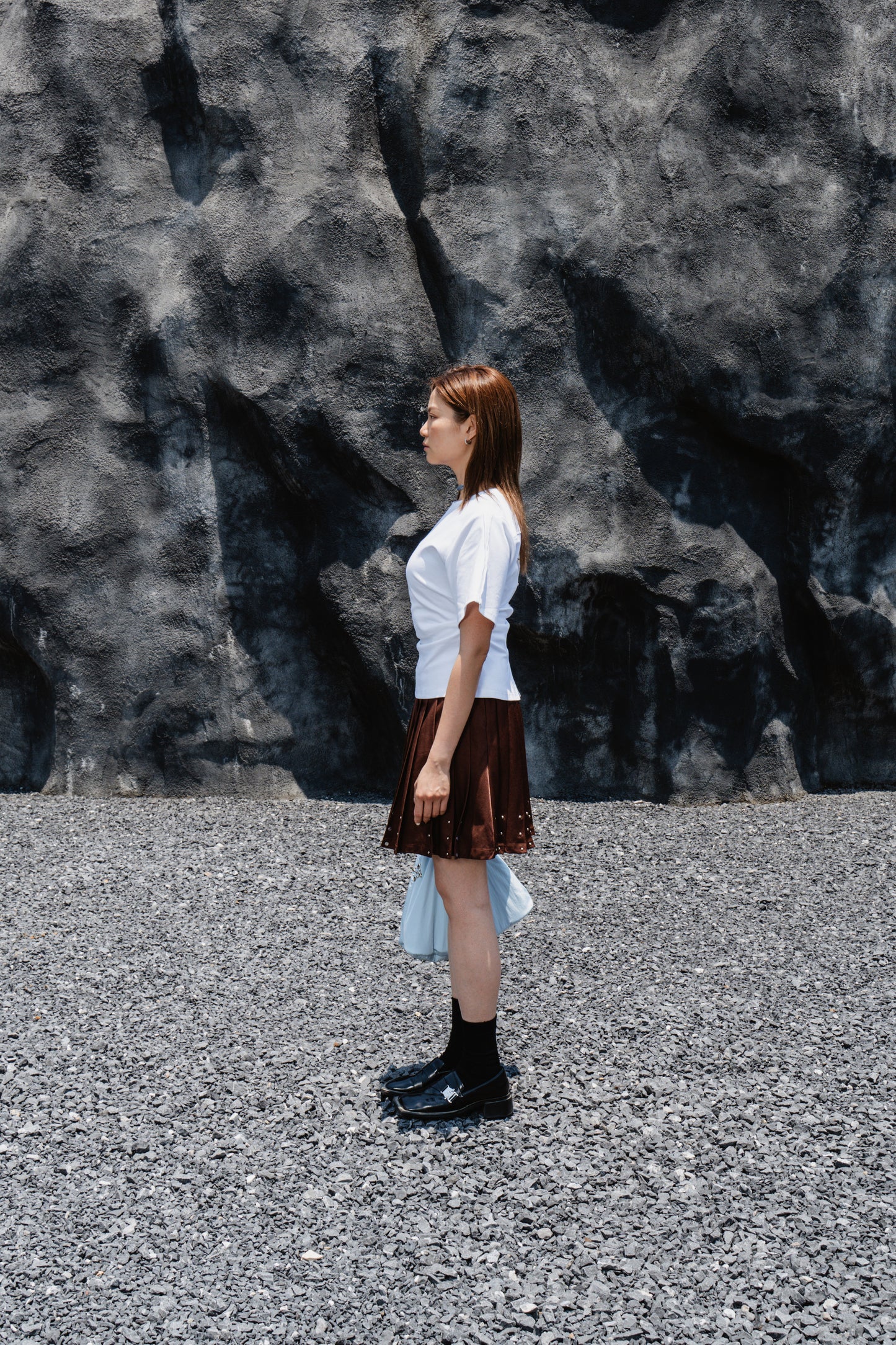 White Wrinkle cotton T-shirt