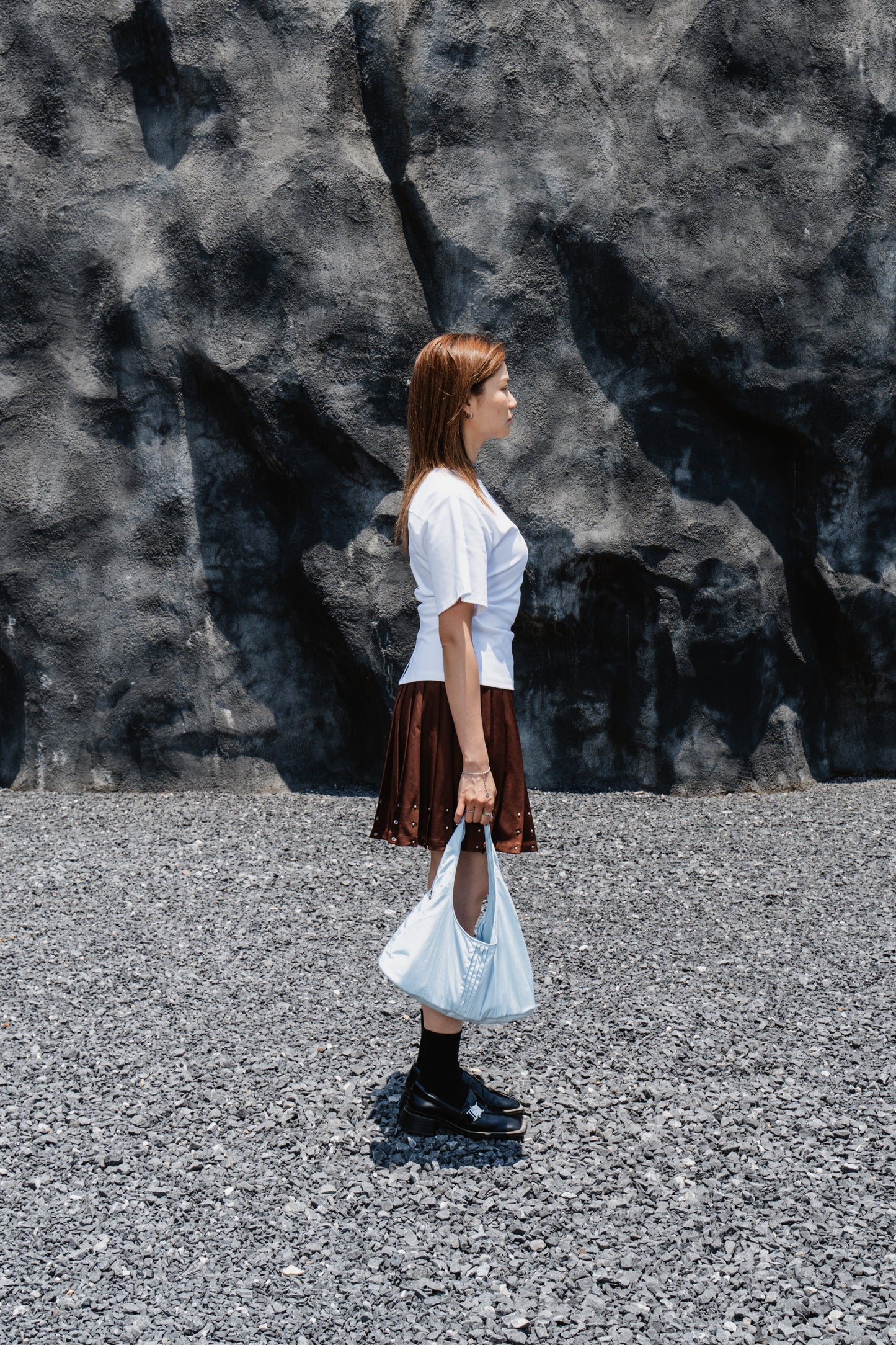 White Wrinkle cotton T-shirt