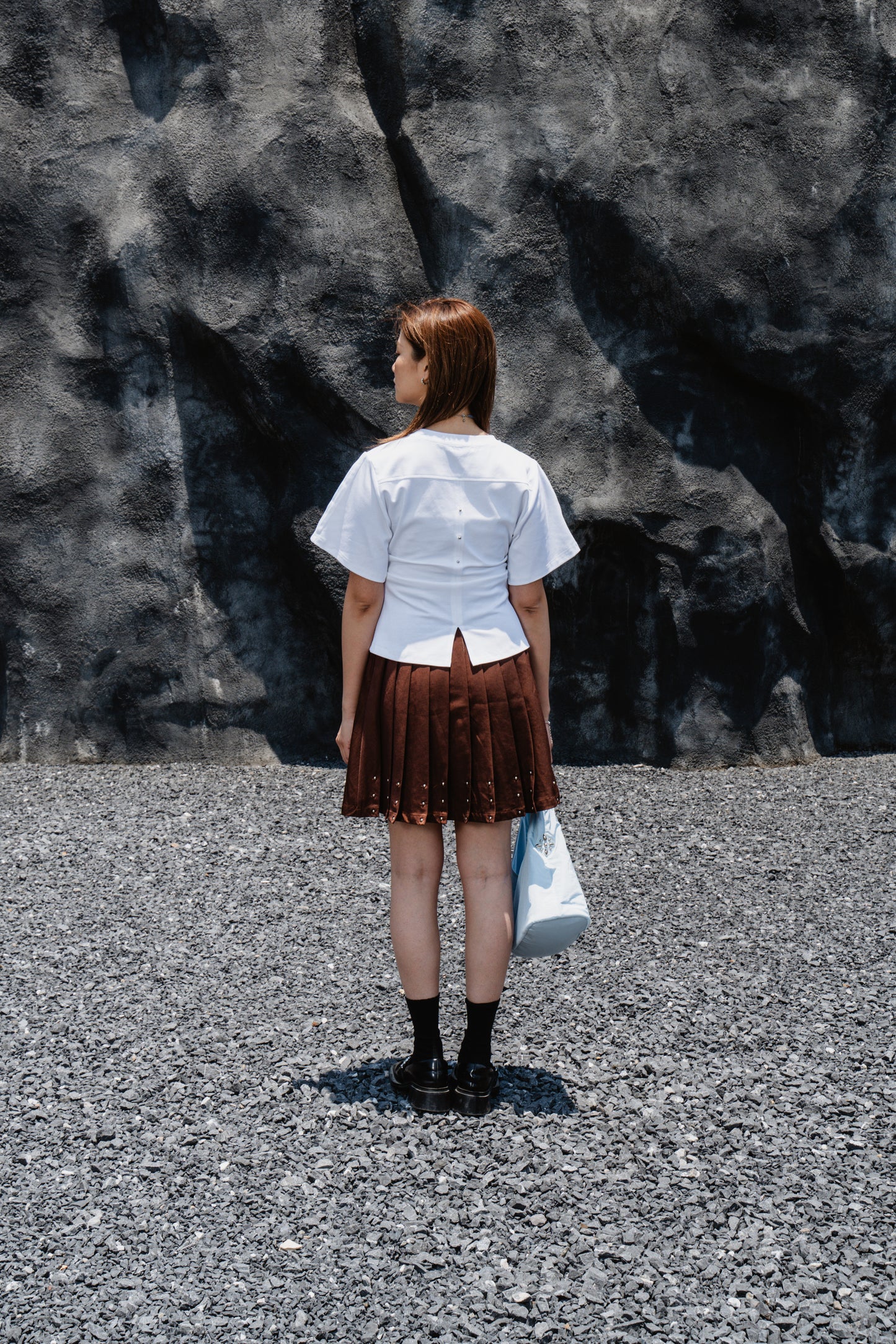 White Wrinkle cotton T-shirt