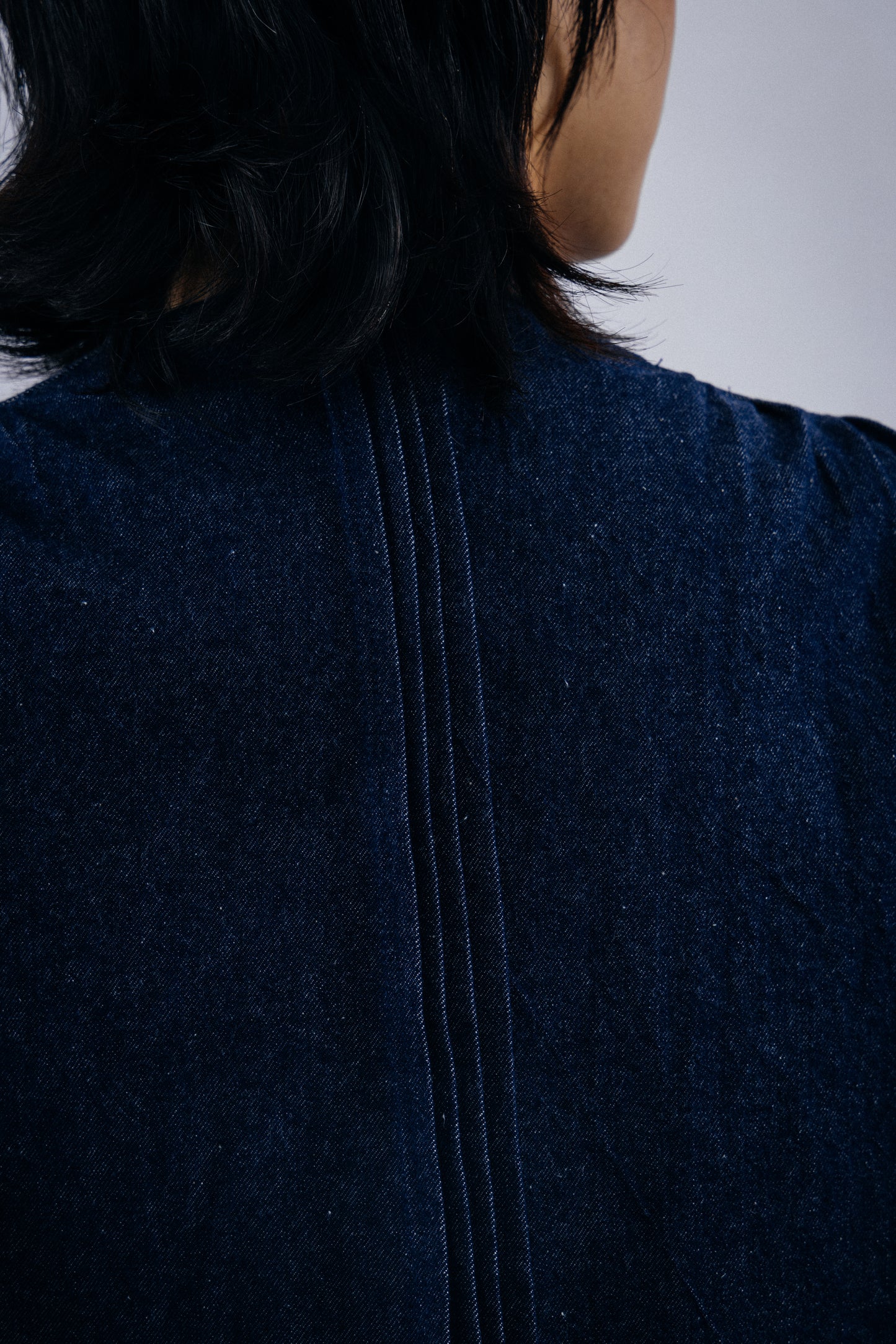 Pleated Denim Jacket