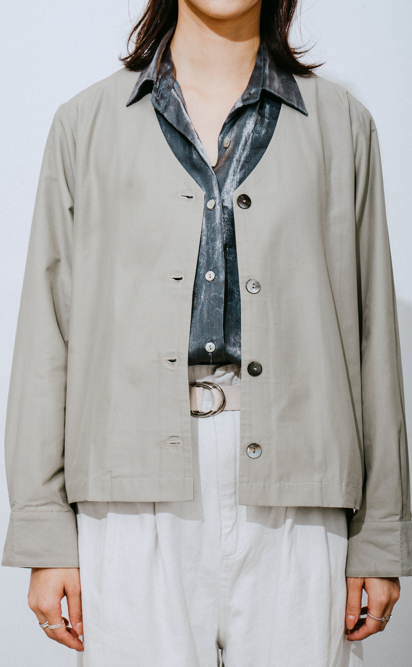 Water Repellent Collarless Shirt