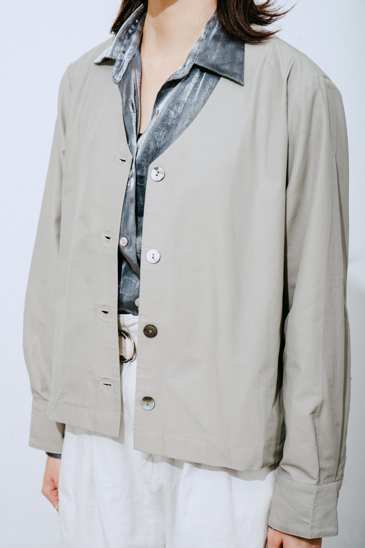 Water Repellent Collarless Shirt