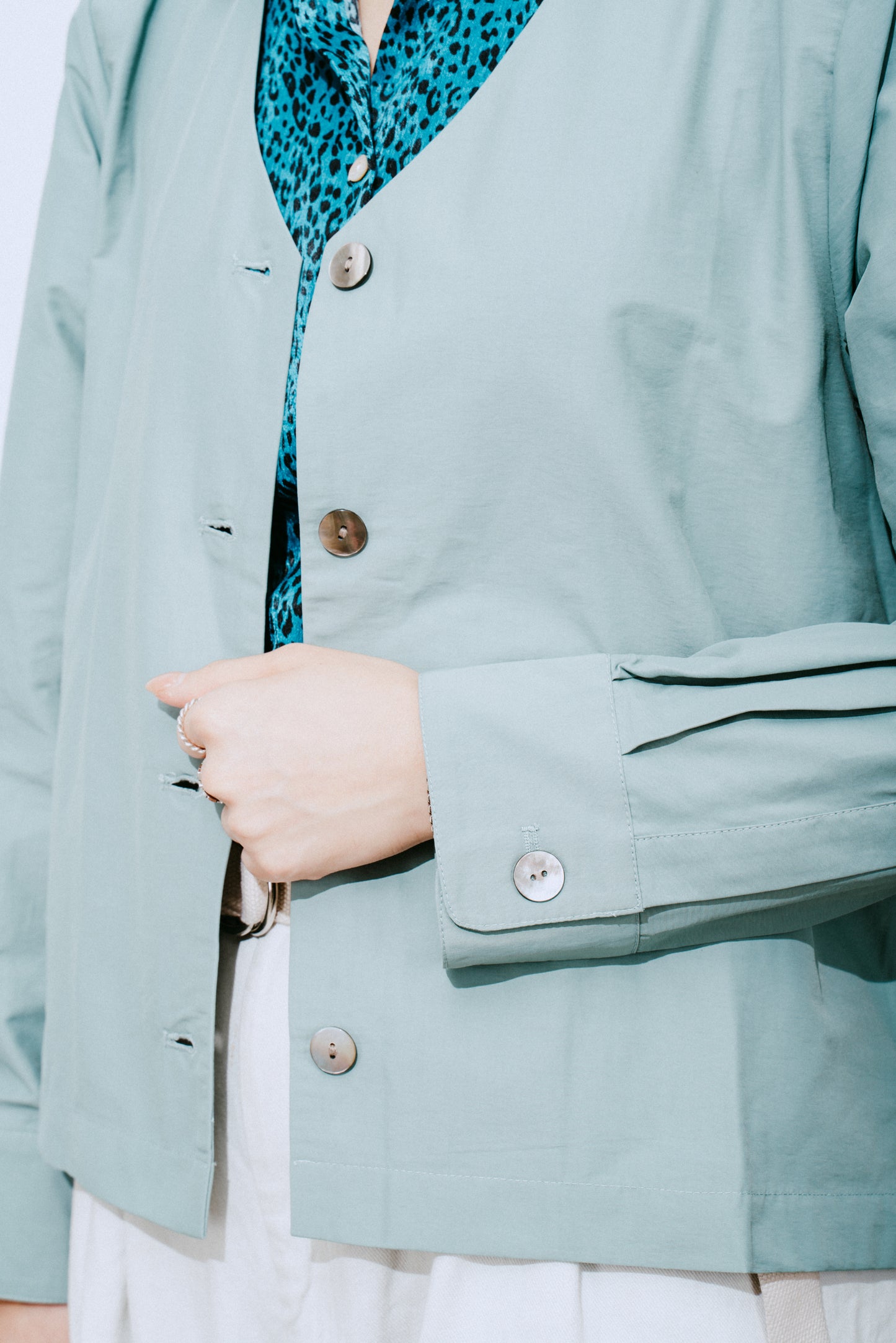 Water Repellent Collarless Shirt