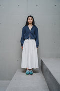 BLUE OVERSIZED HOODED JACKET