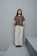 BOXY LINEN POLO SHIRT
