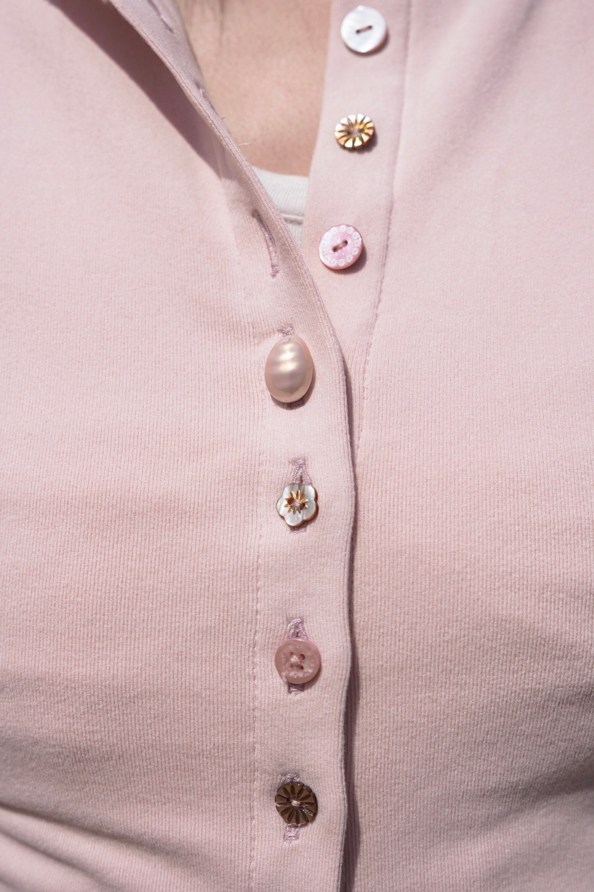 Pink Cardigan Cotton Top