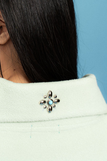 Mint Green Half-Zip Polo Sweater