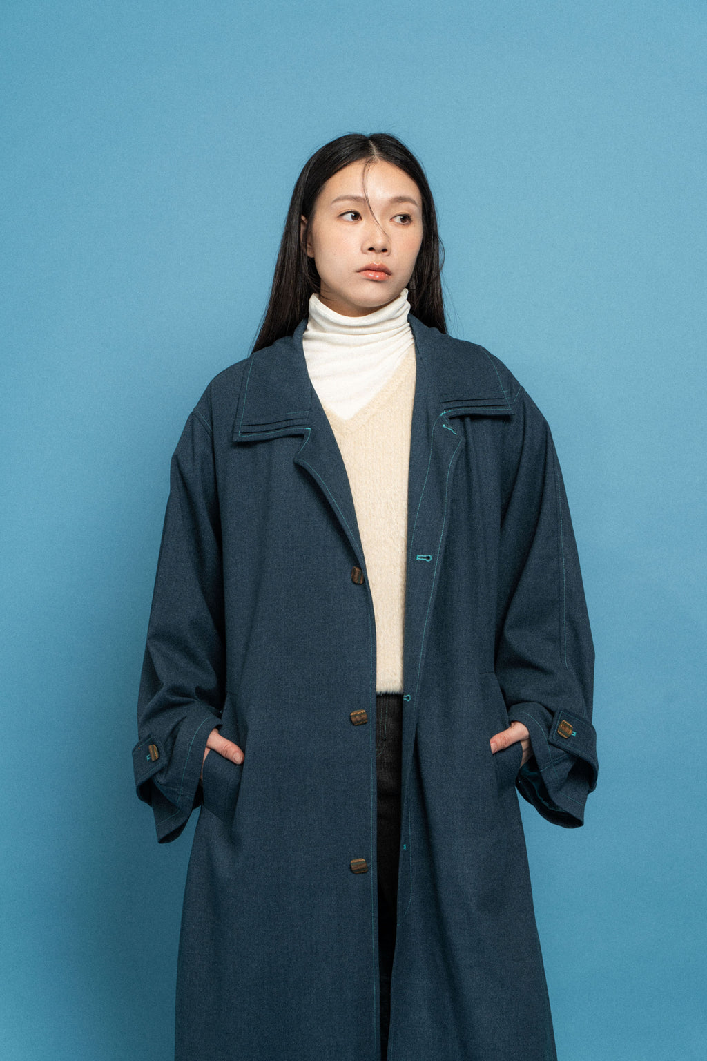 Navy Oversized Coat