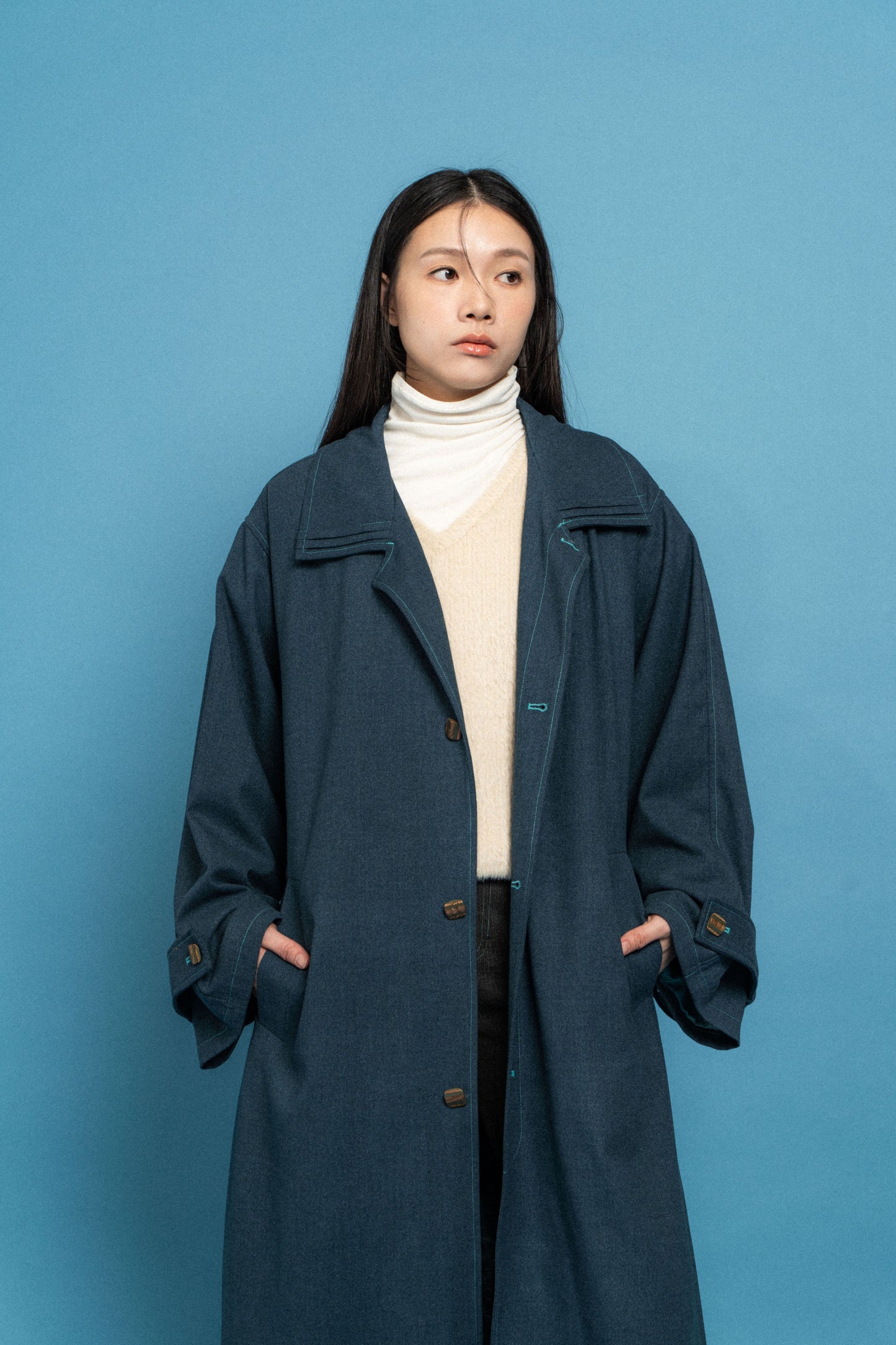 Navy Oversized Coat