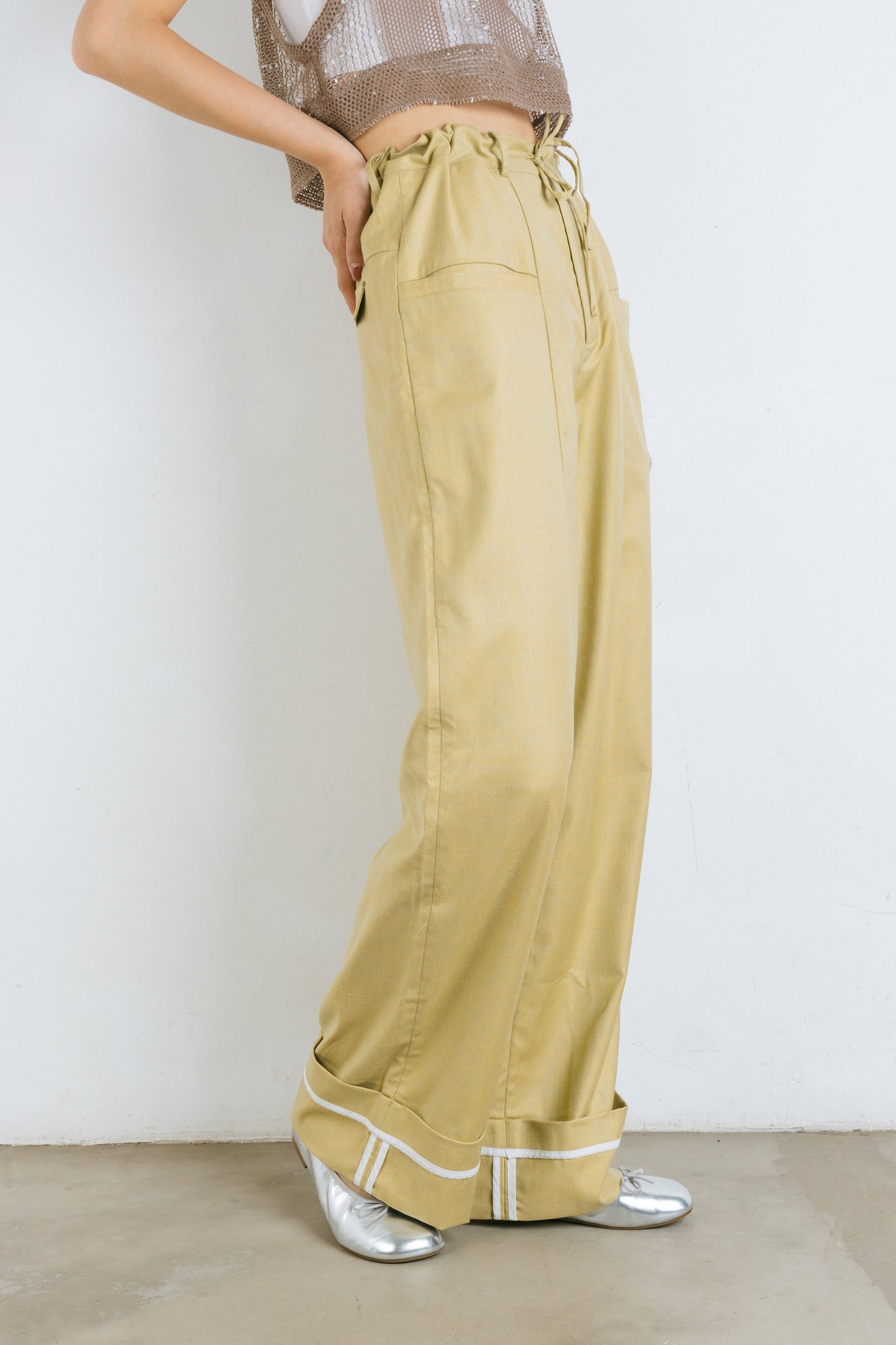 Yellow Reverse Drawstring Trousers