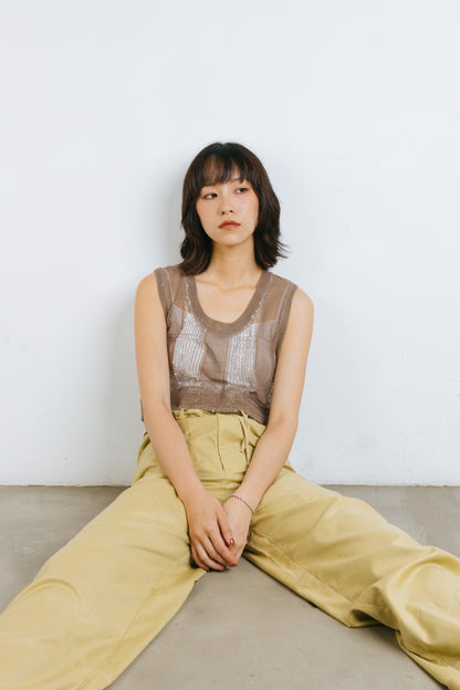 Yellow Reverse Drawstring Trousers