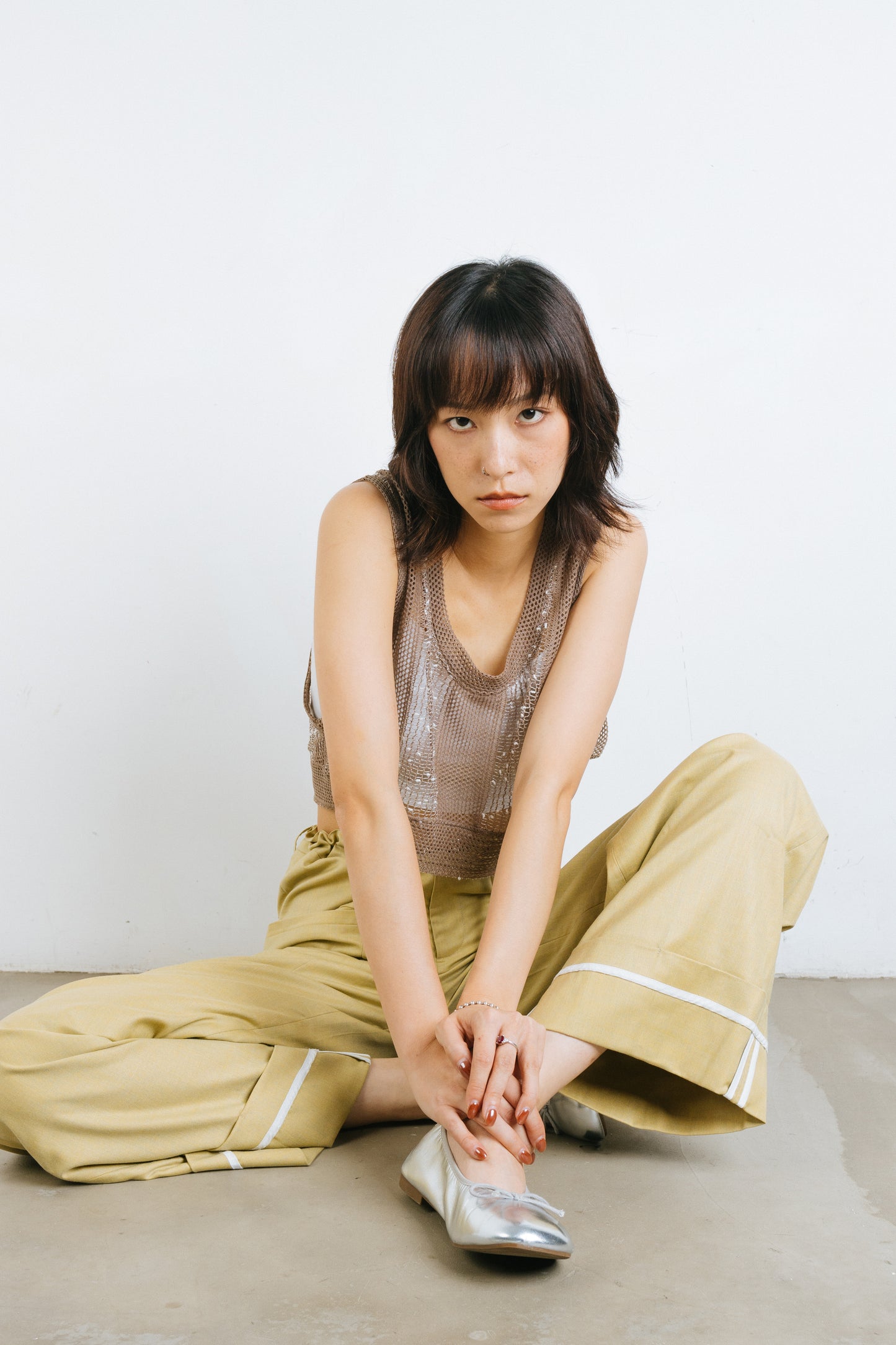 Yellow Reverse Drawstring Trousers