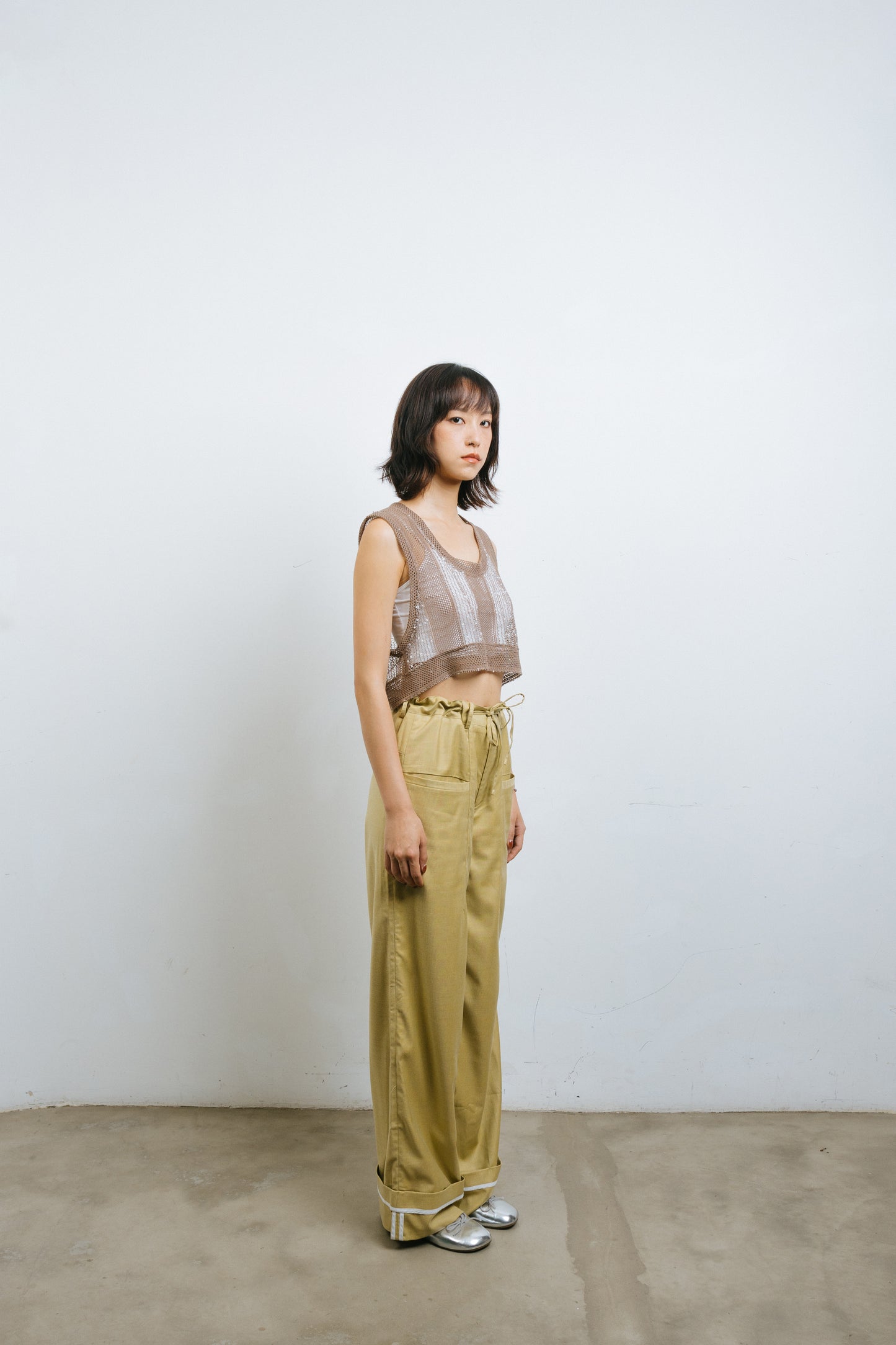 Yellow Reverse Drawstring Trousers
