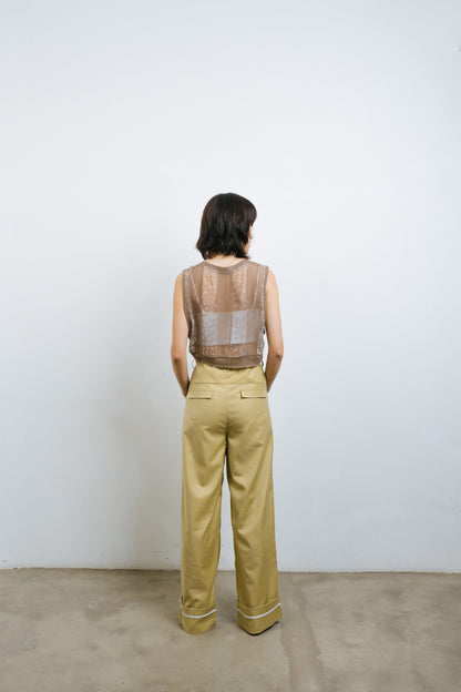 Yellow Reverse Drawstring Trousers