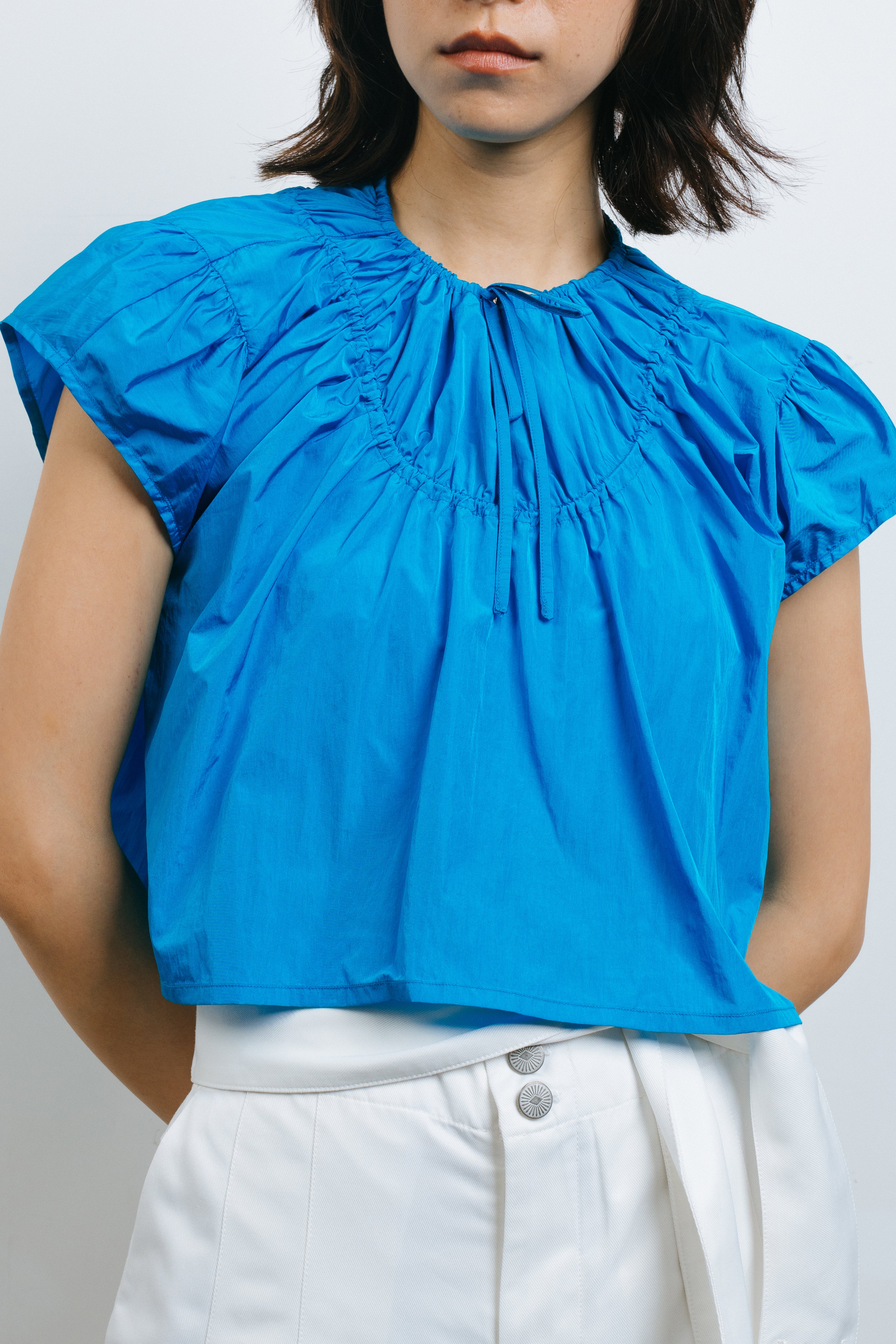 Blue Drawstring Top