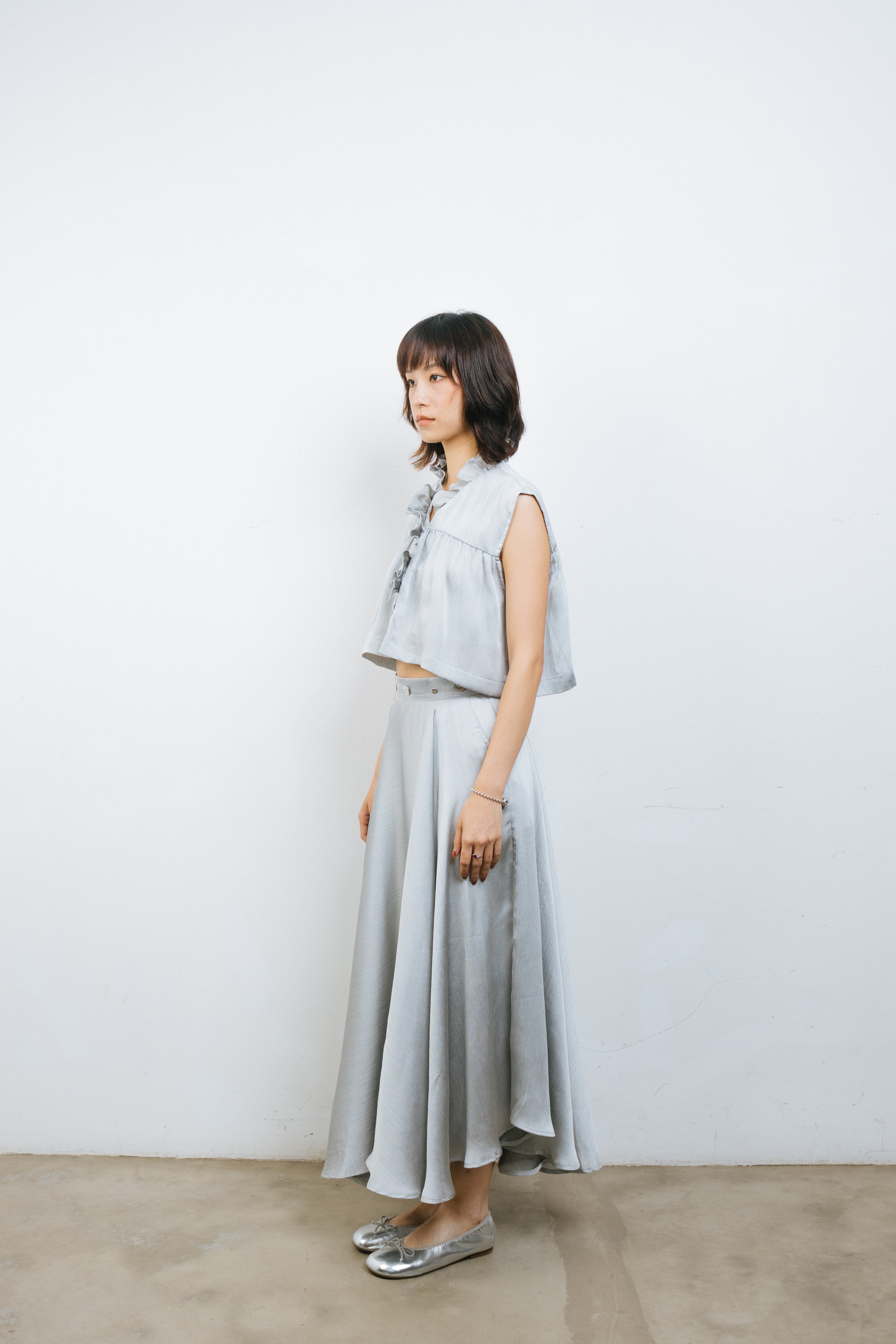 Silver Silk circle skirt