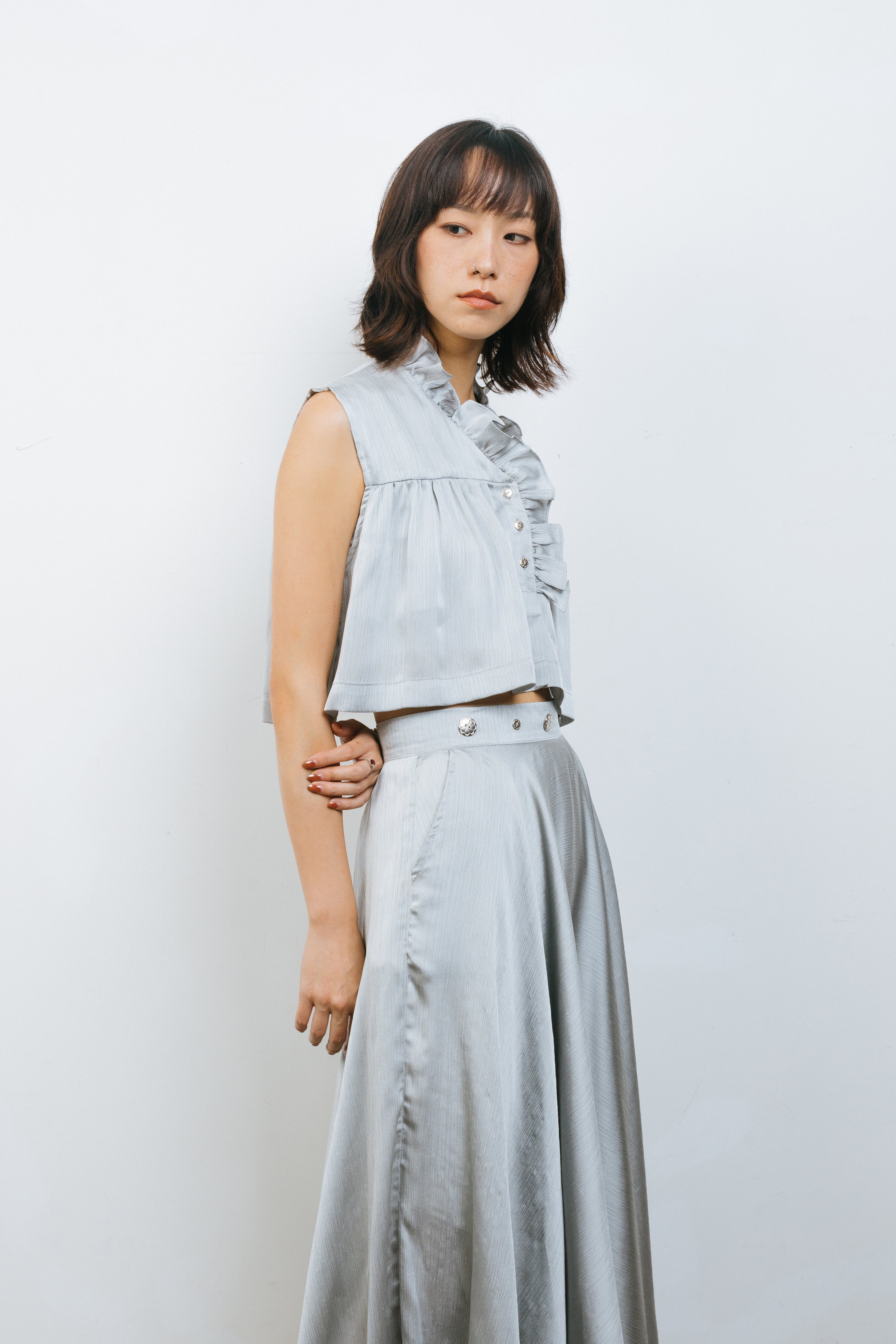 Silver Silk circle skirt