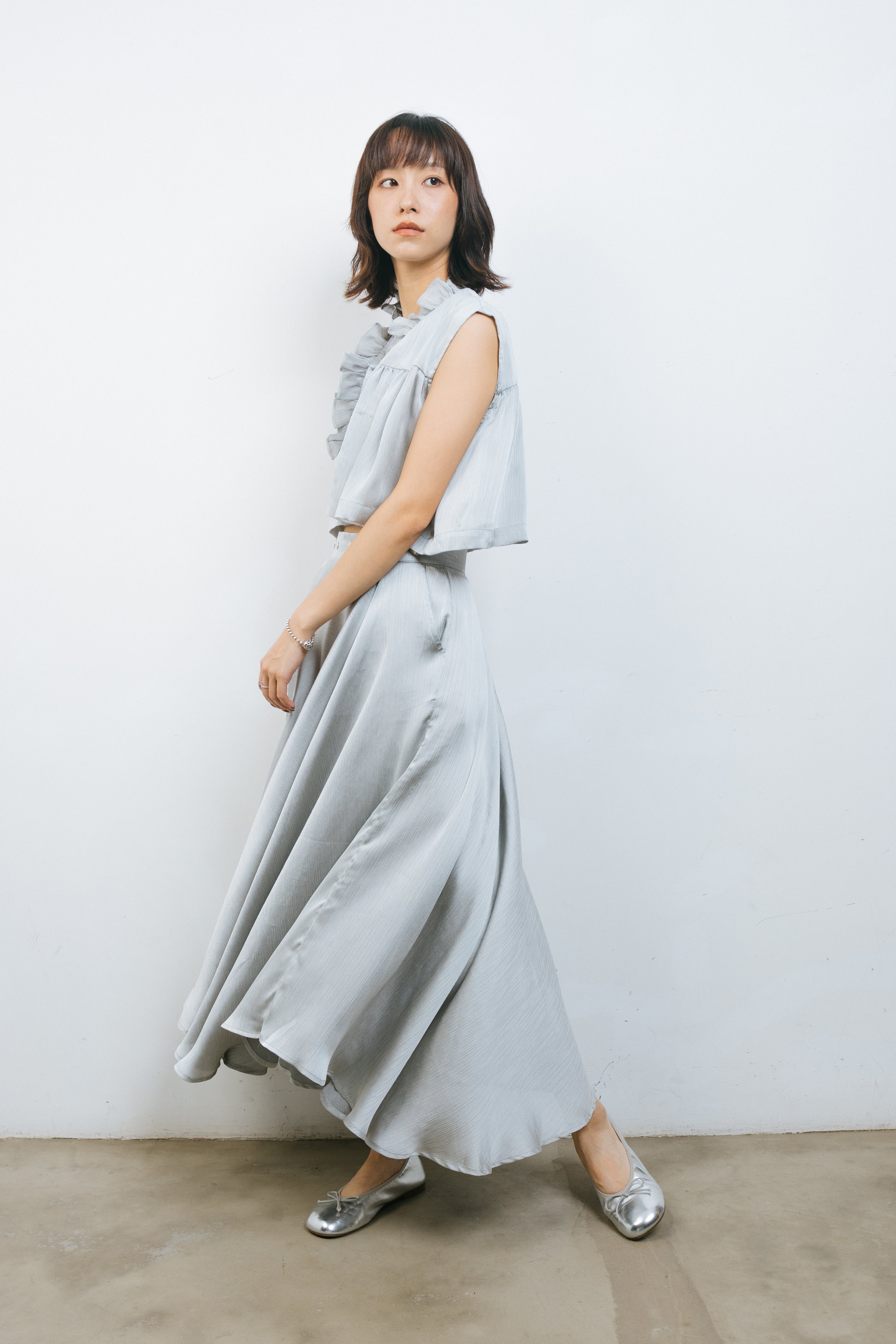 Silver Silk circle skirt