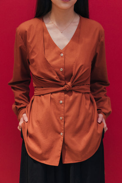 Cross Strap Long Sleeve Shirt
