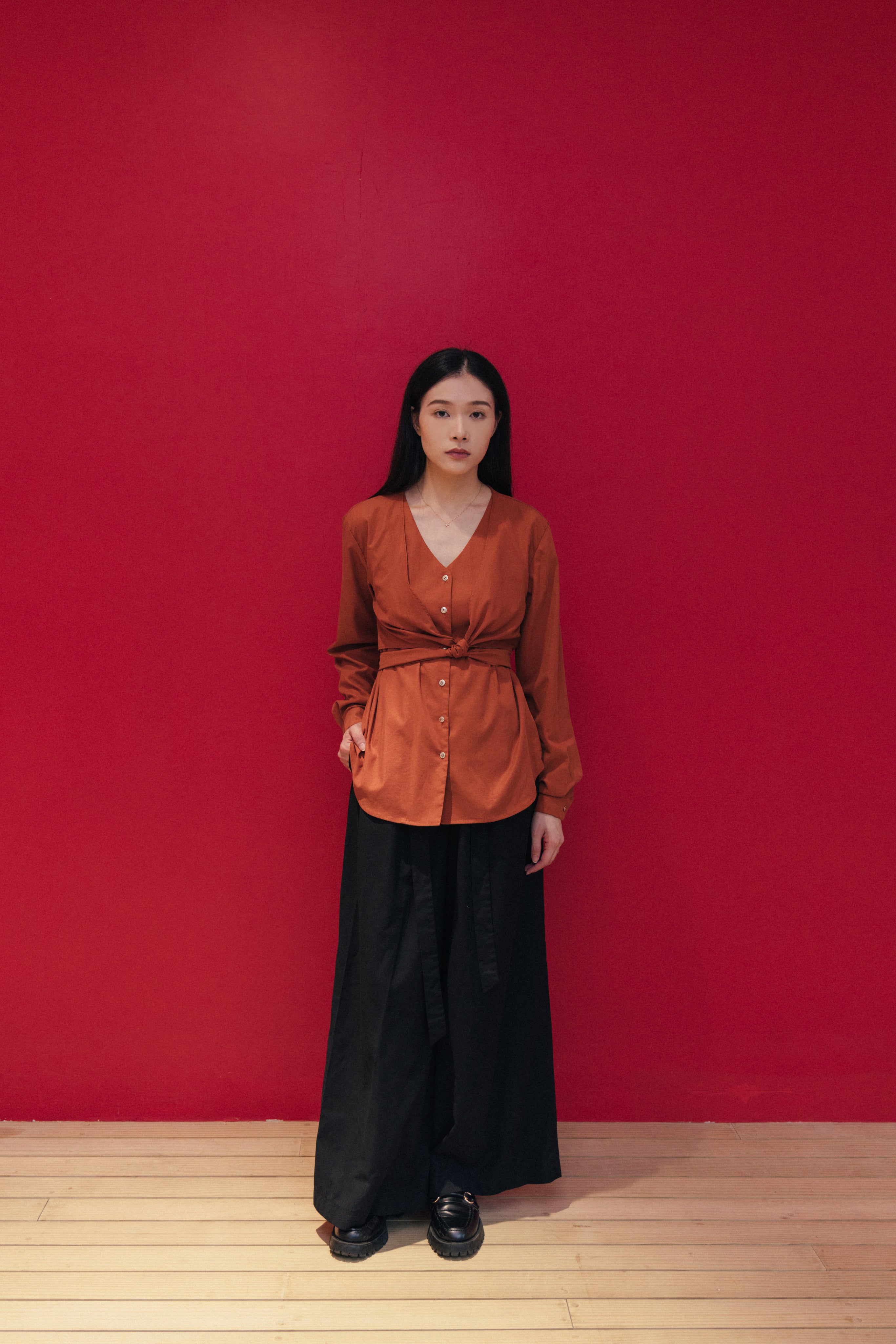 Cross Strap Long Sleeve Shirt
