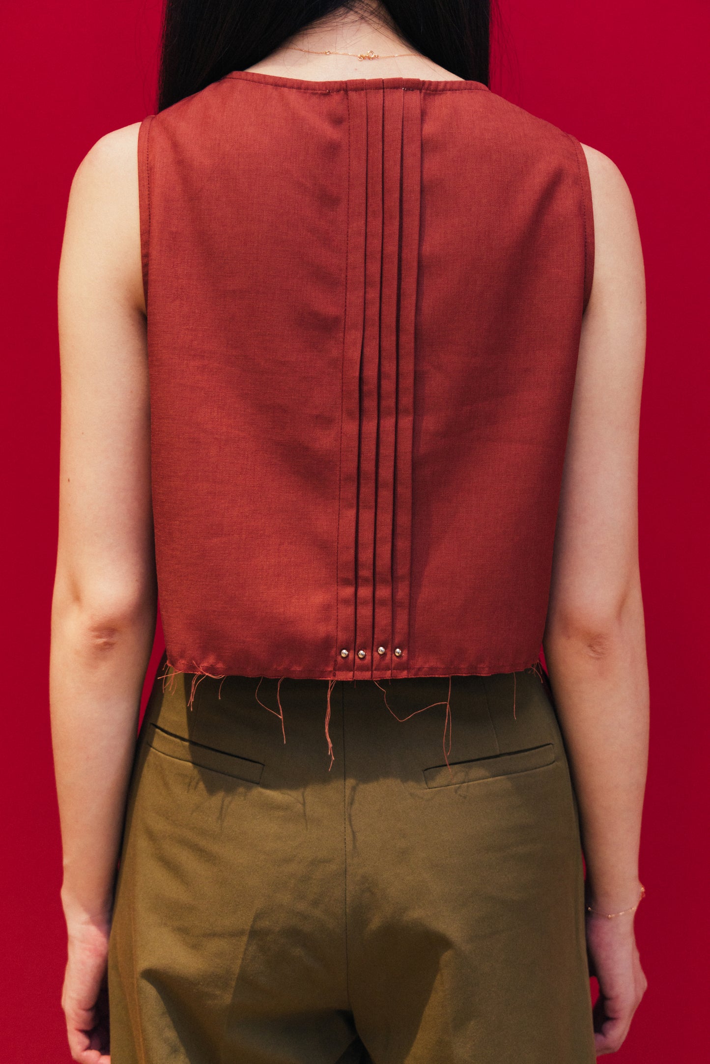 Pleated Sleeveless Top