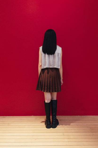 Pleated A-line skirt