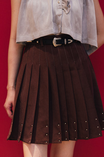 Pleated A-line skirt