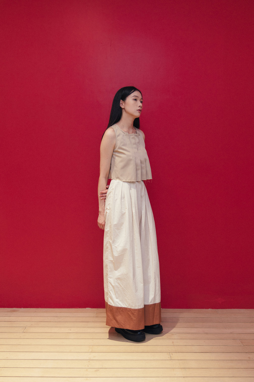 Pleated Sleeveless Top