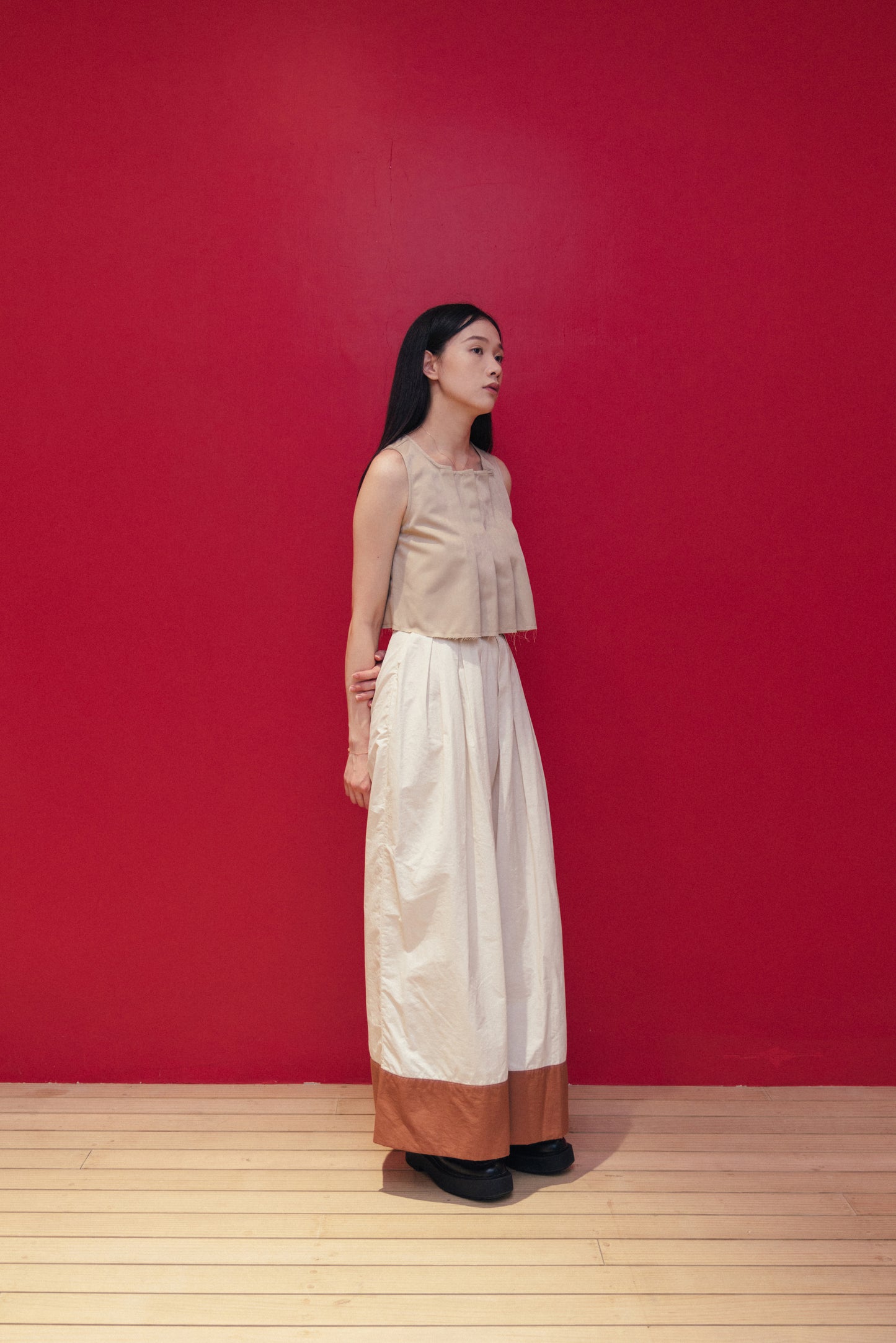 Pleated Sleeveless Top