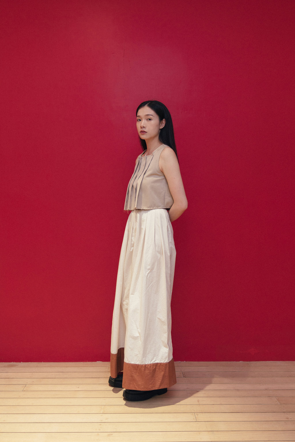 Pleated Sleeveless Top
