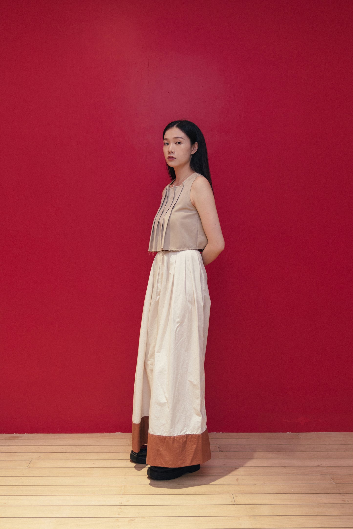 Pleated Sleeveless Top