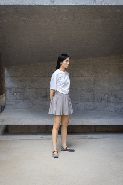 Grey Small Pleated Skirts
