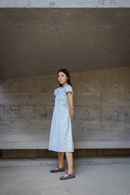Blue drawstring dress