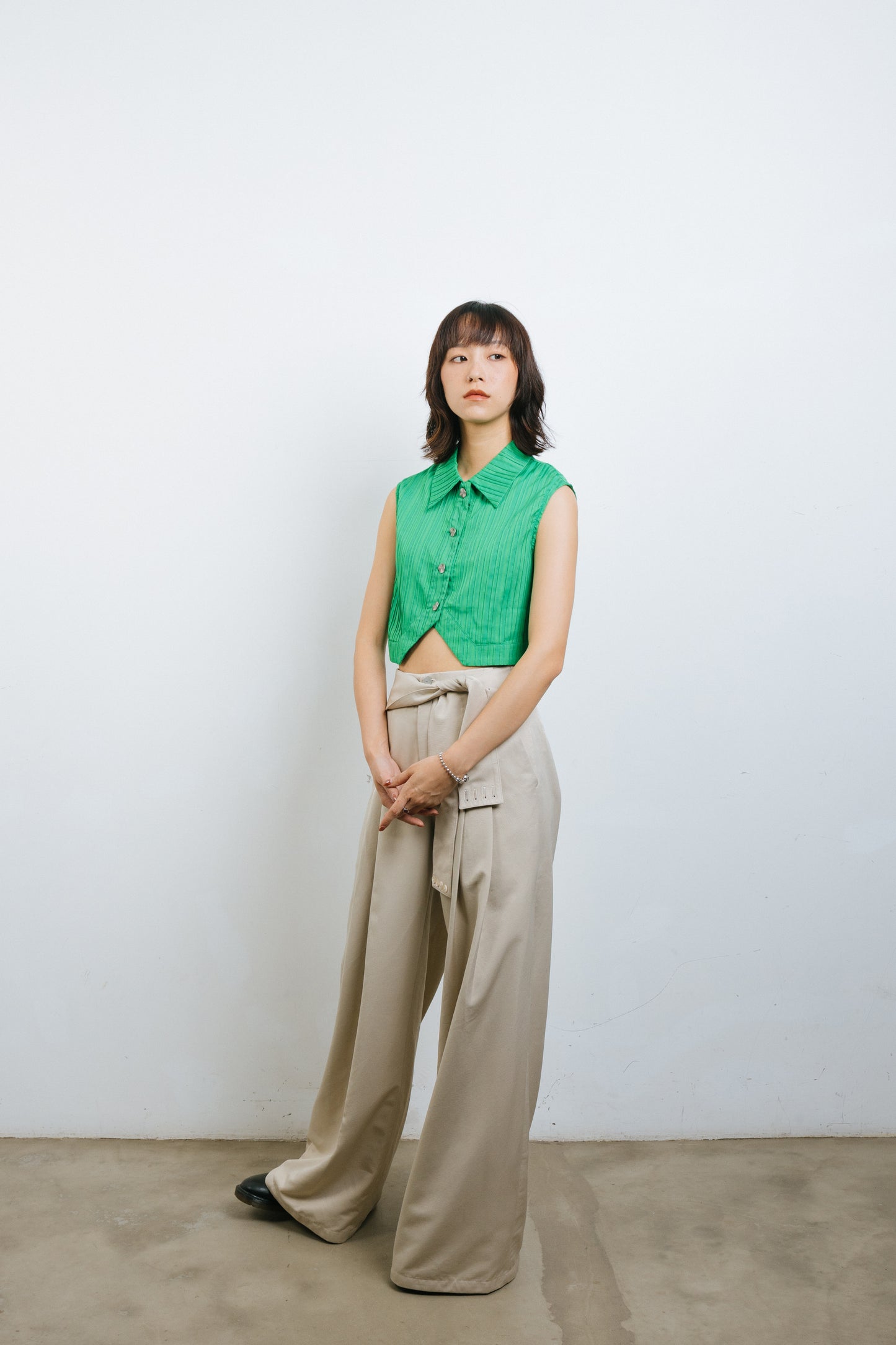 Green cotton vest