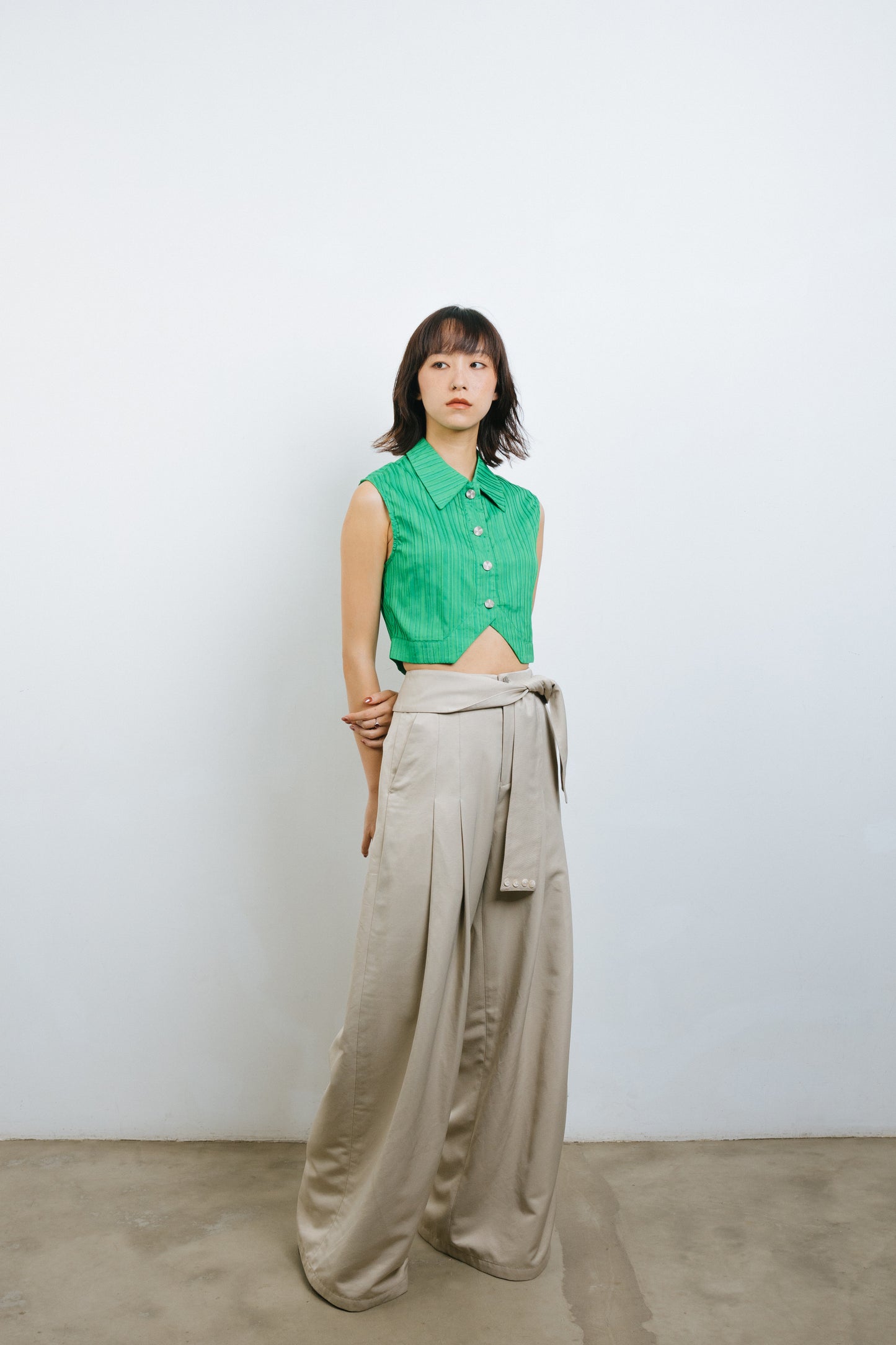 Green cotton vest