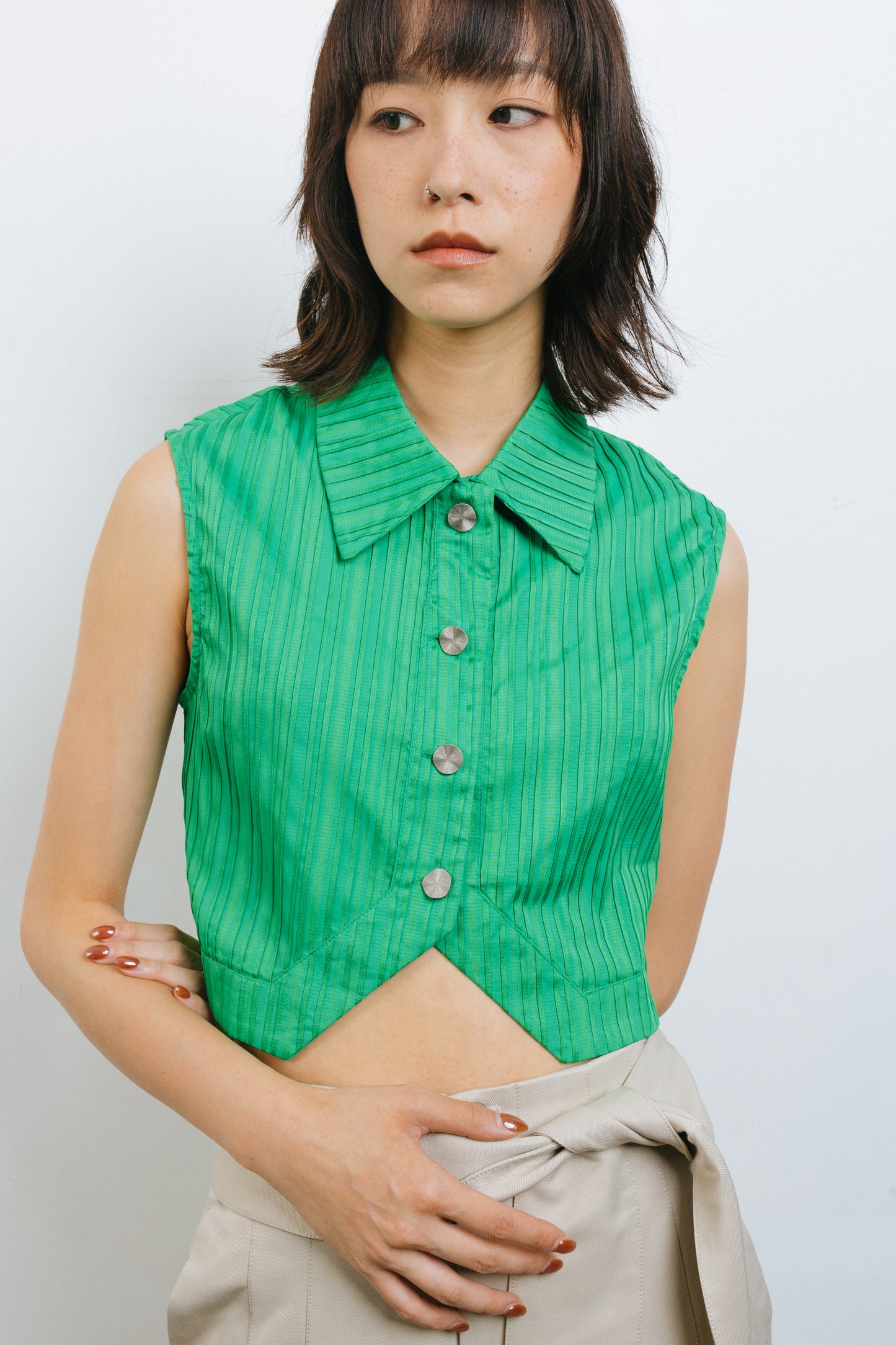 Green cotton vest
