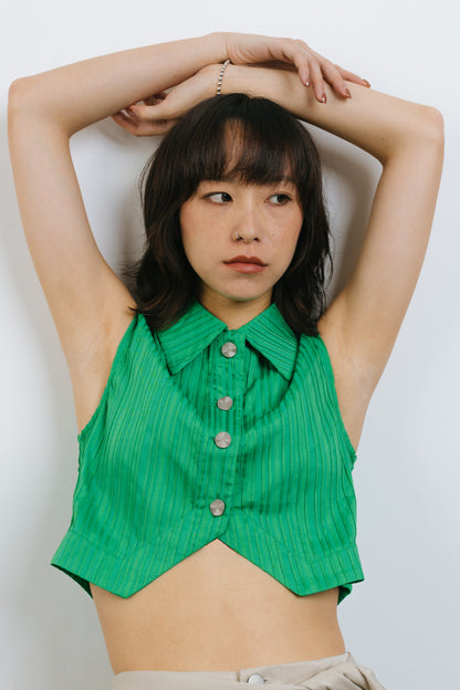 Green cotton vest
