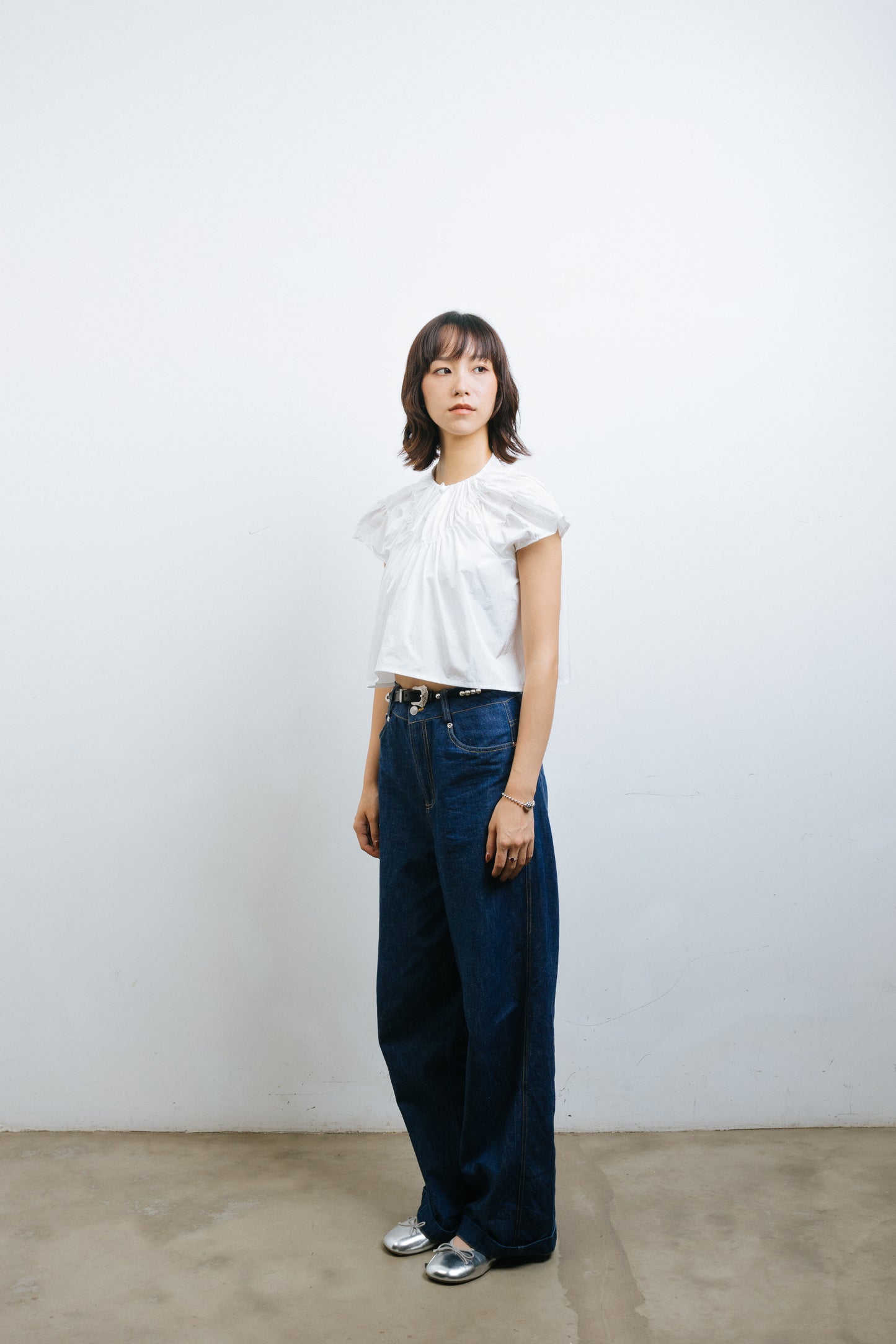 White Drawstring Top